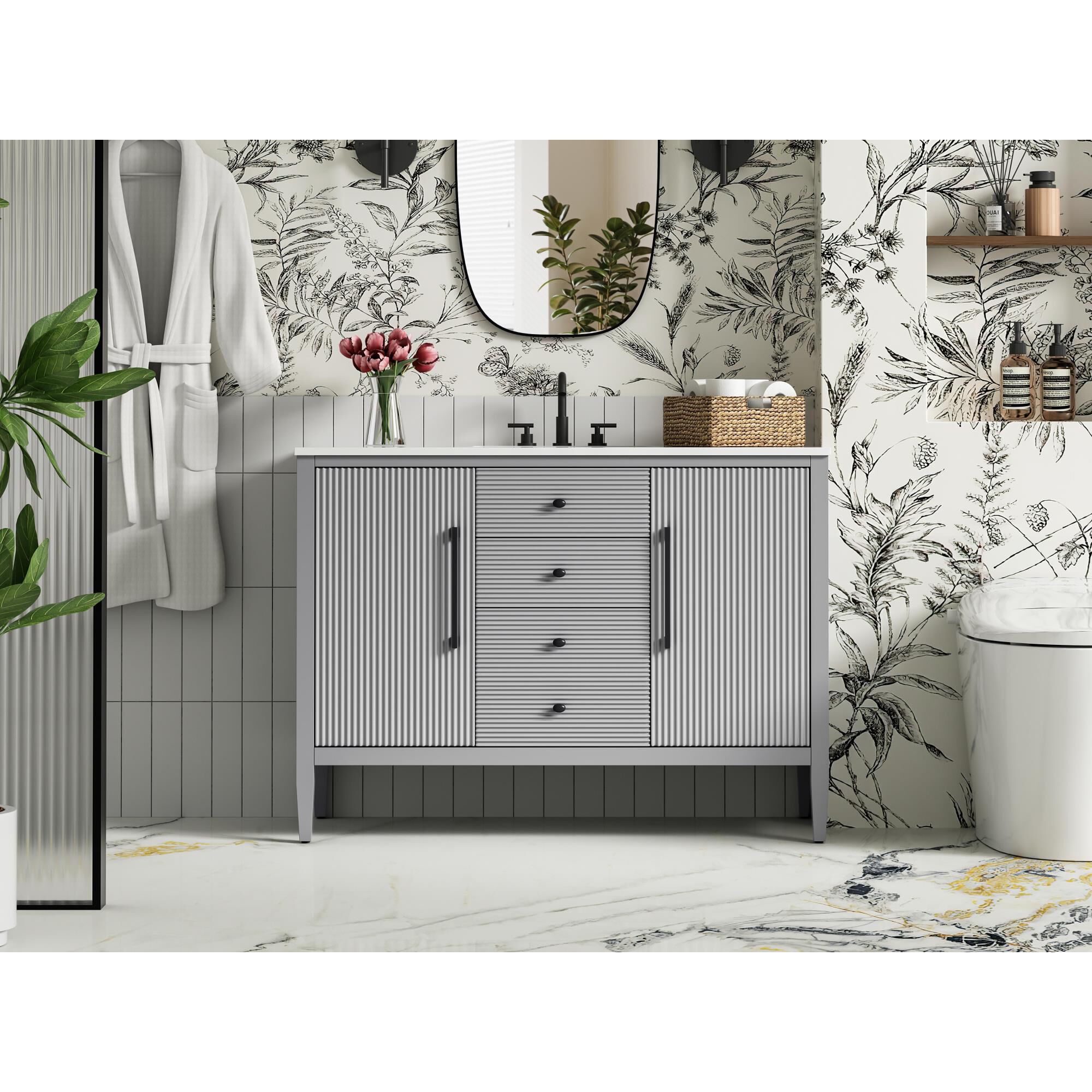 Shown in Grey finish