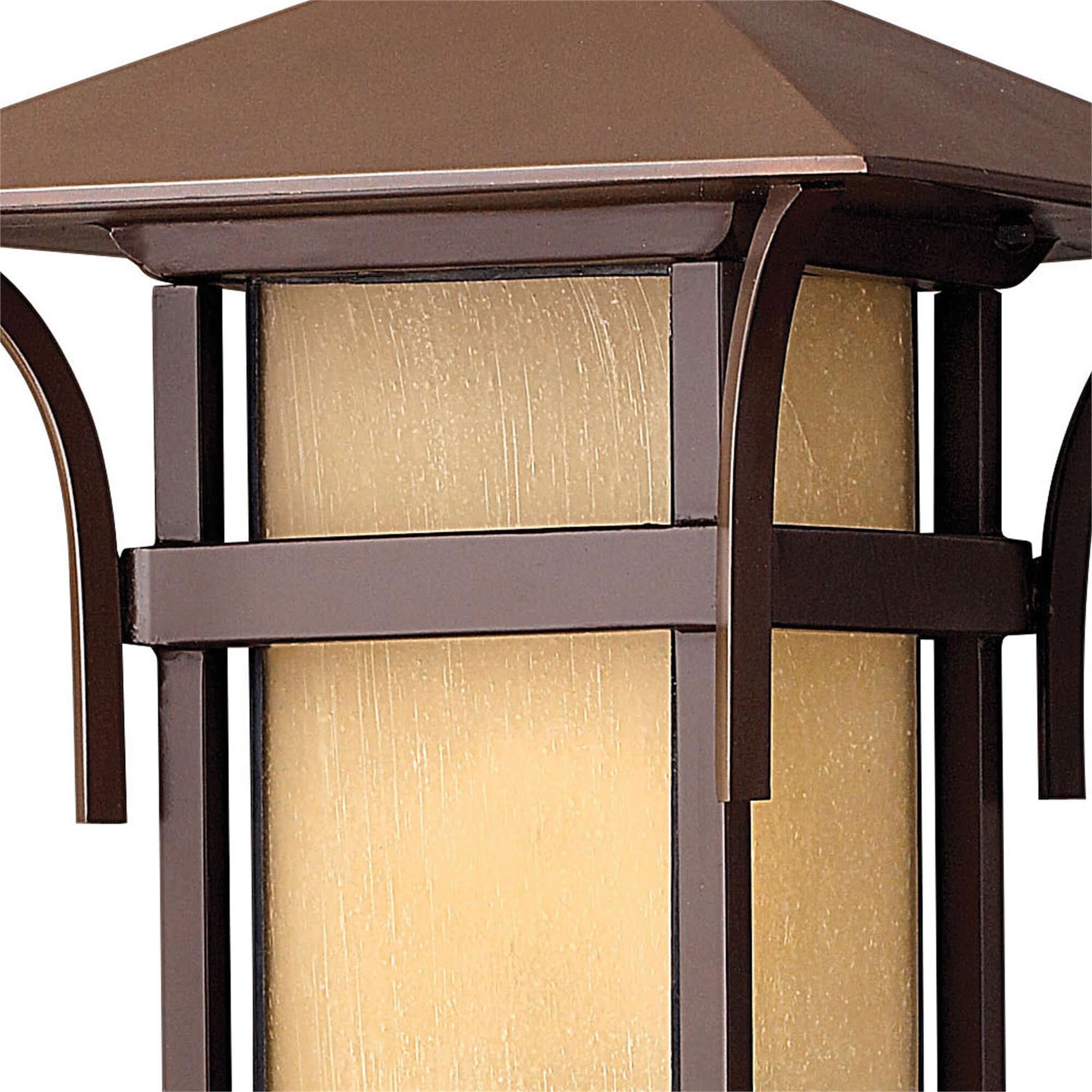 Shown in Anchor Bronze finish and Etched Amber Seedy Bound glass