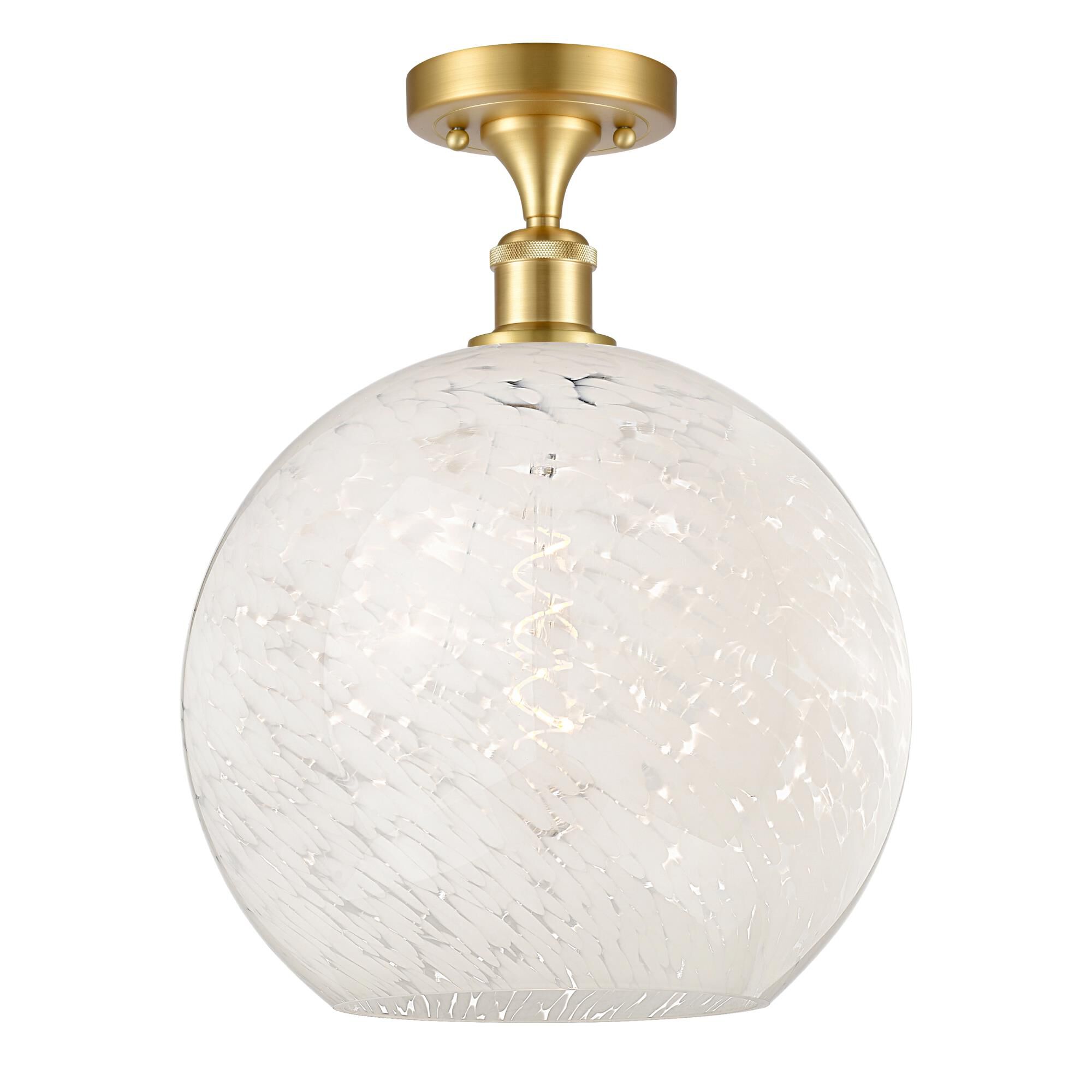 Bruno Marashlian White Mouchette 12 Inch Semi Flush Mount by Innovations Lighting