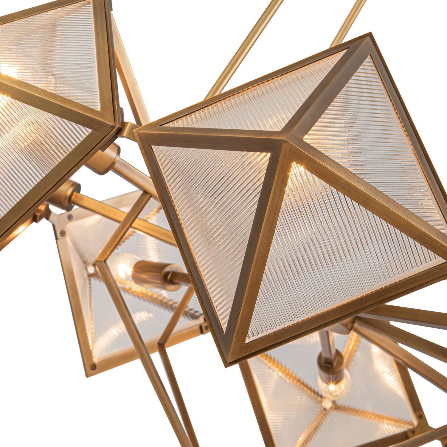 Shown in Vintage Brass/Clear Ribbed Glass finish and Clear Ribbed glass