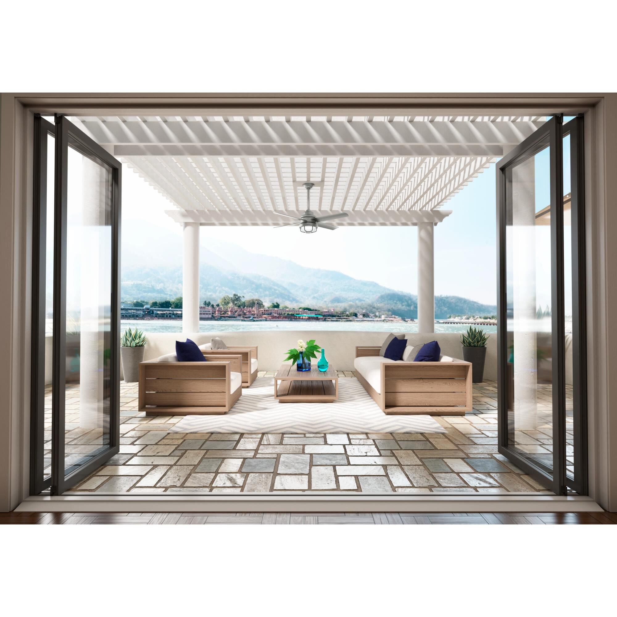 Searow Outdoor Rated 54 Inch Ceiling Fan with Light Kit by Hunter Fan