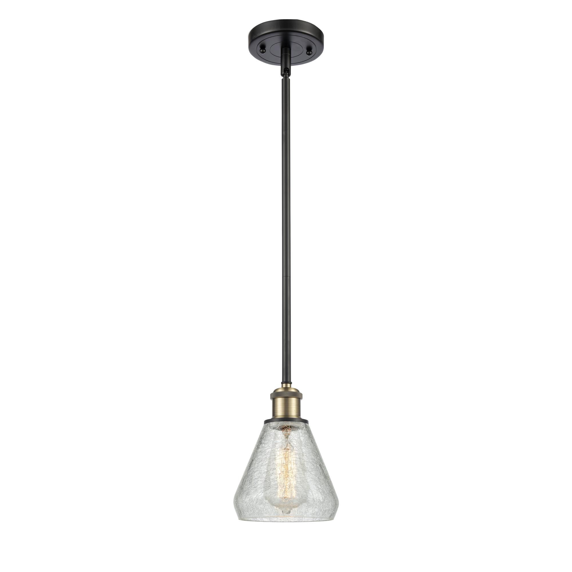 Shown in Black Antique Brass finish and Cone glass and Glass shade