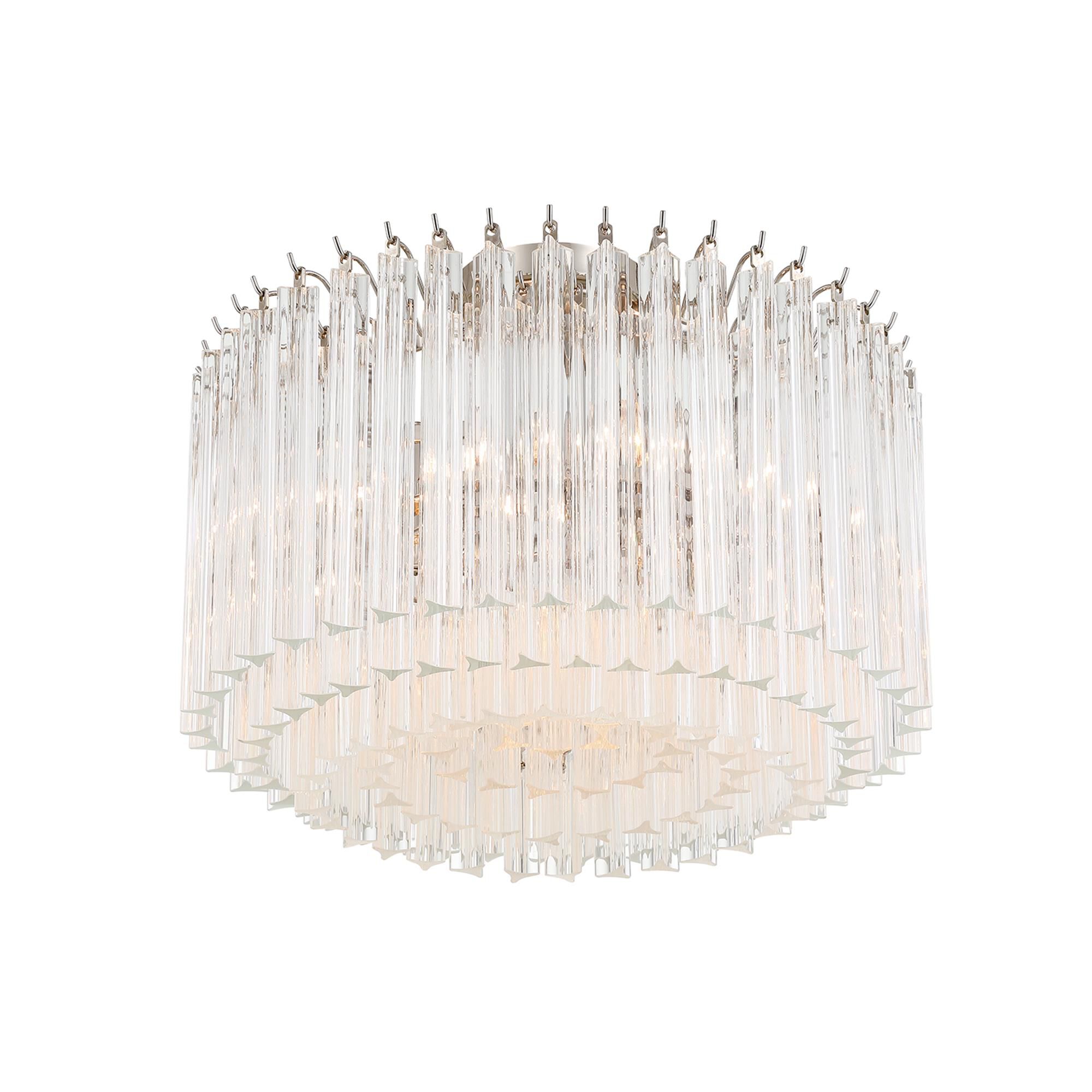 Shown in Polished Nickel finish and Triedri Clear crystal