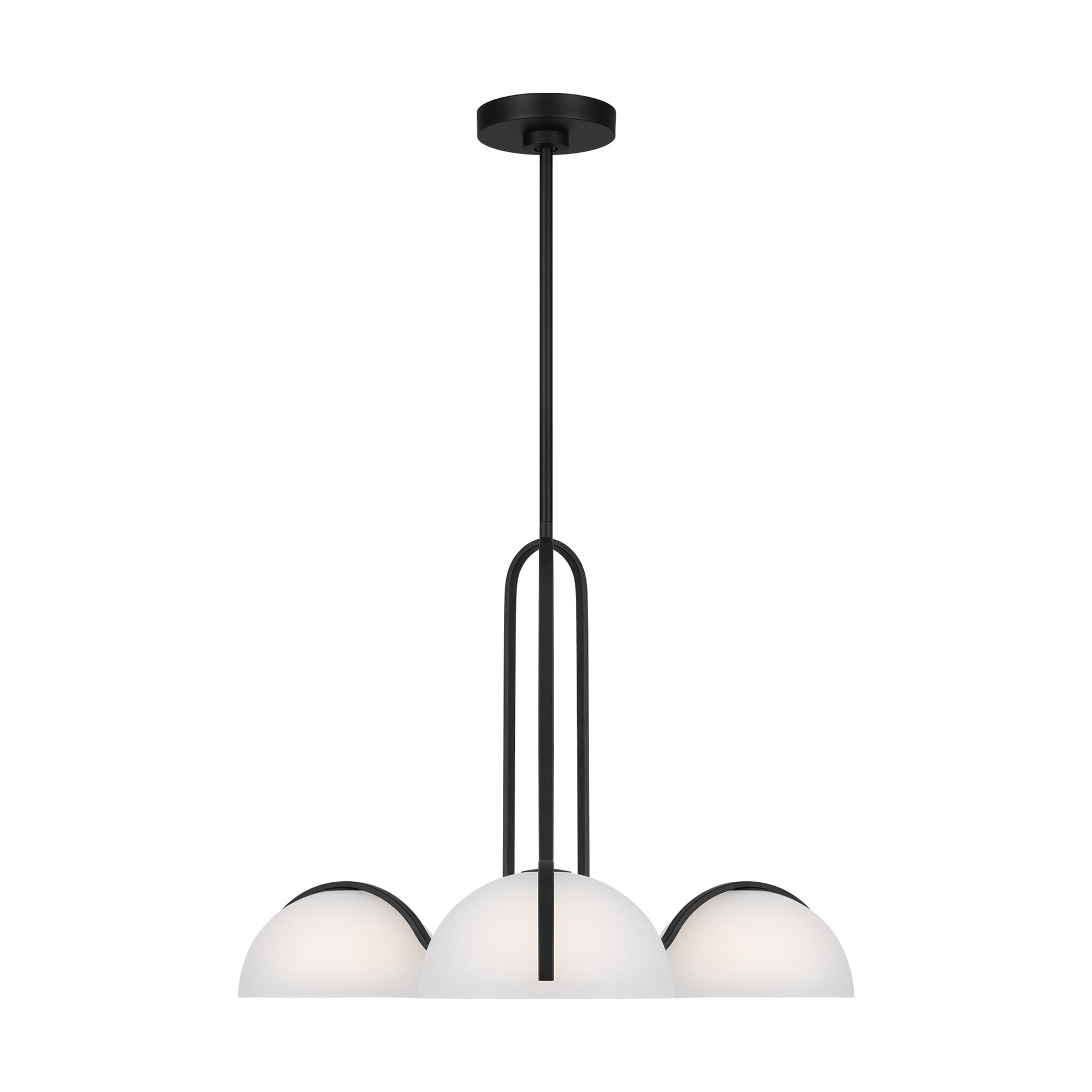 Shown in Midnight Black finish and White Opal Etched Cased glass