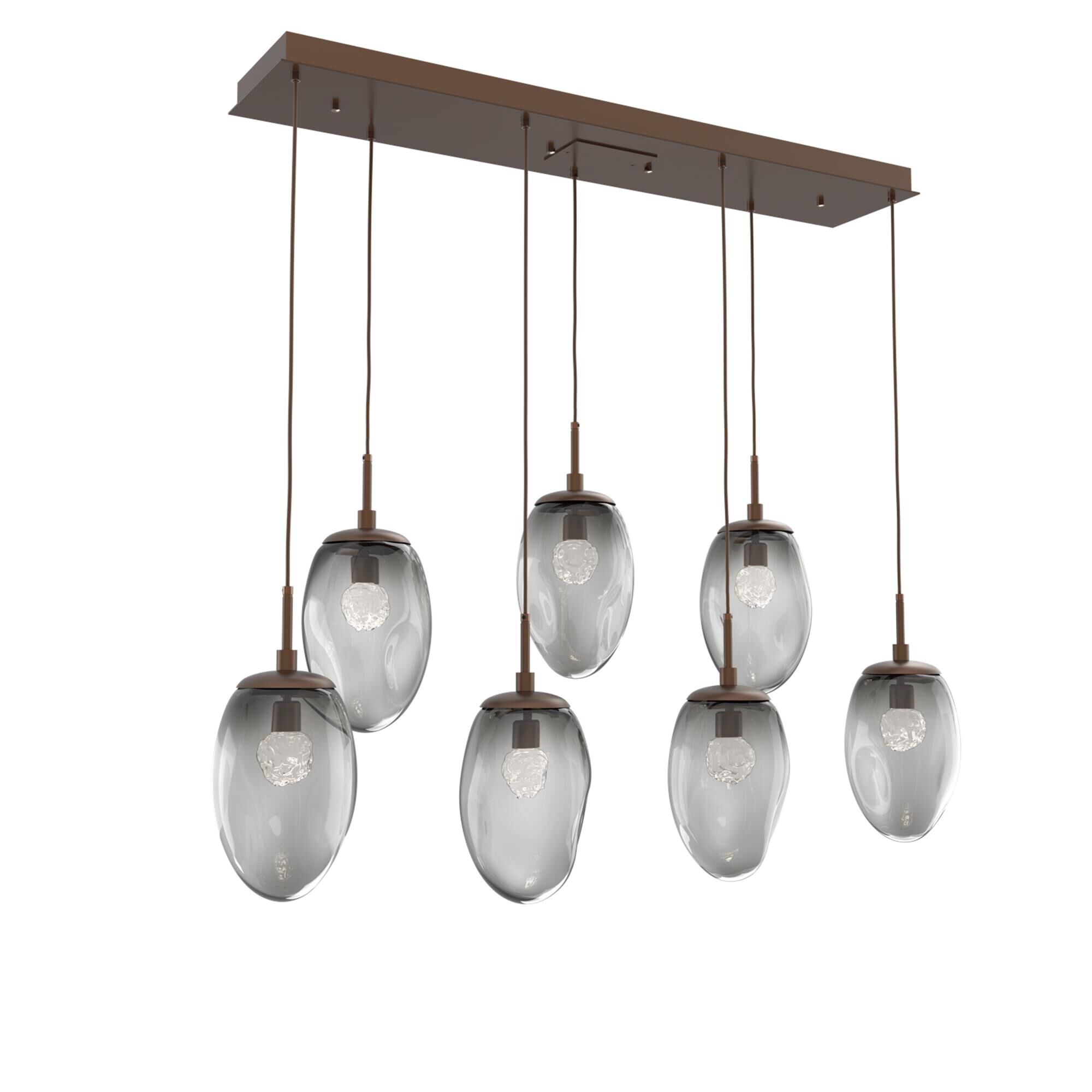 Shown in Burnished Bronze finish and Floret Inner And Smoke Outer glass
