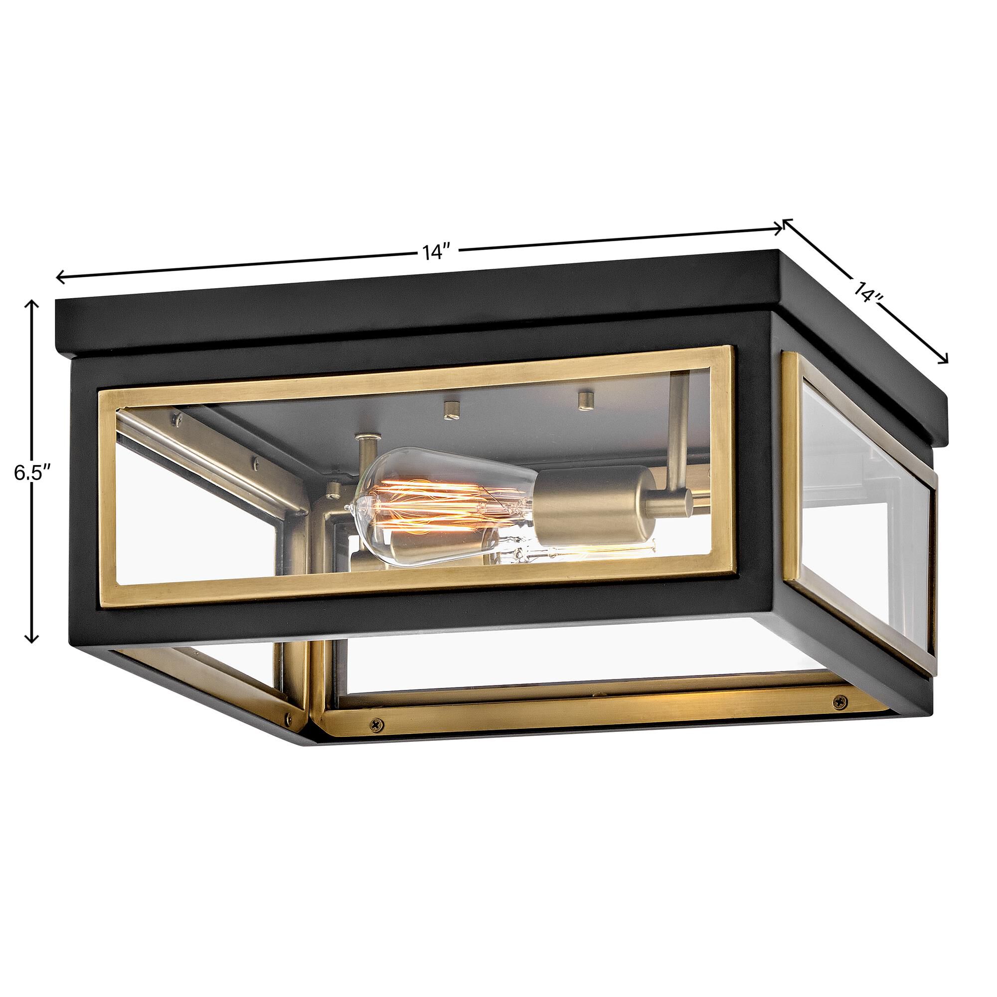 Shown in Black finish and Clear glass and Heritage Brass accent
