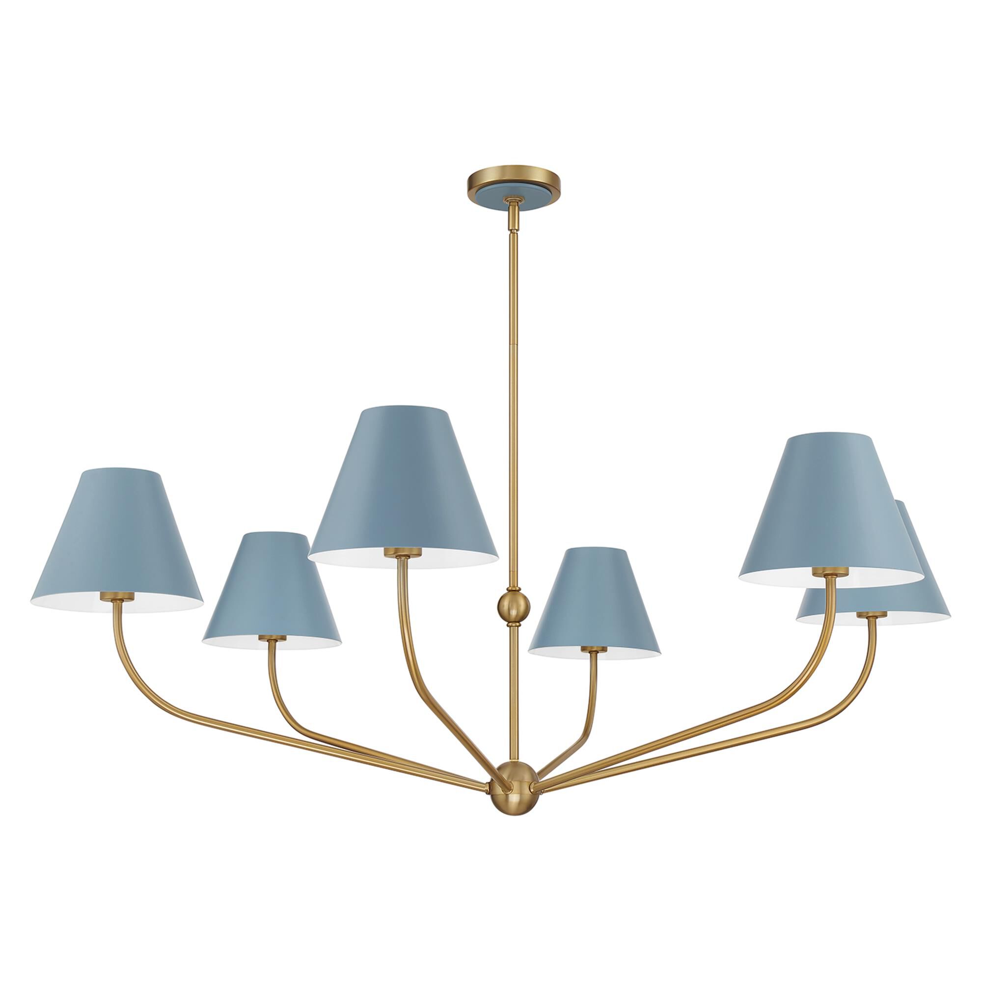 Shown in Vibrant Gold and Blue finish and Steel shade