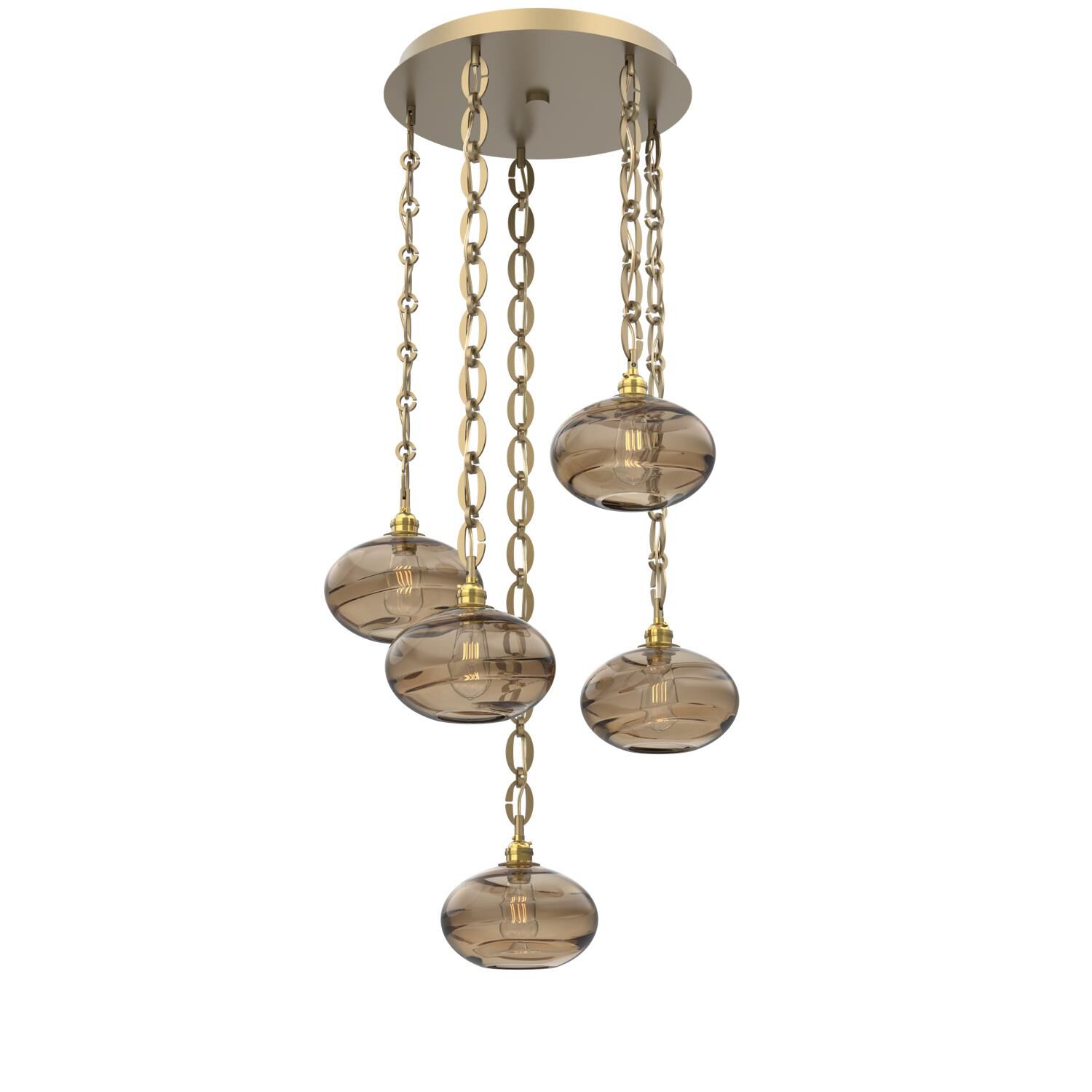 Shown in Gilded Brass finish and Bronze glass