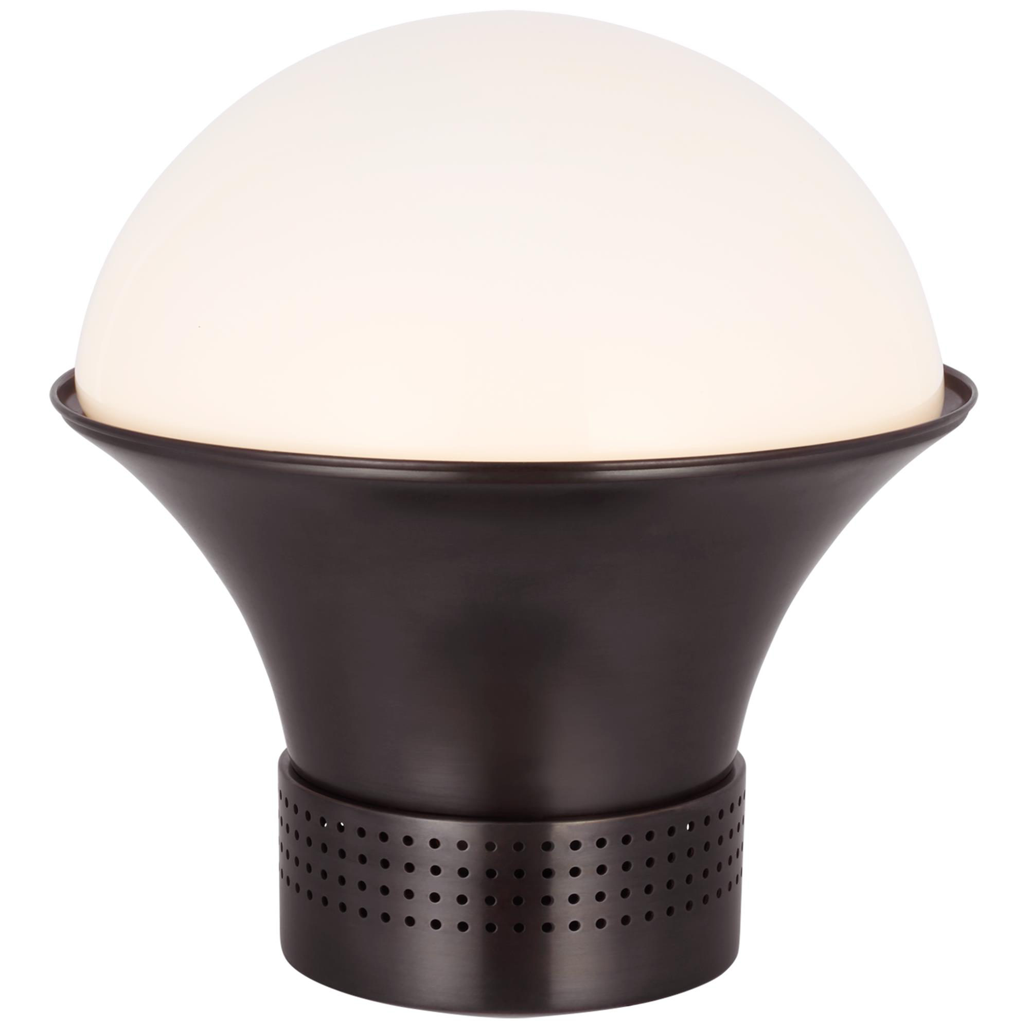 Shown in Bronze finish and White glass