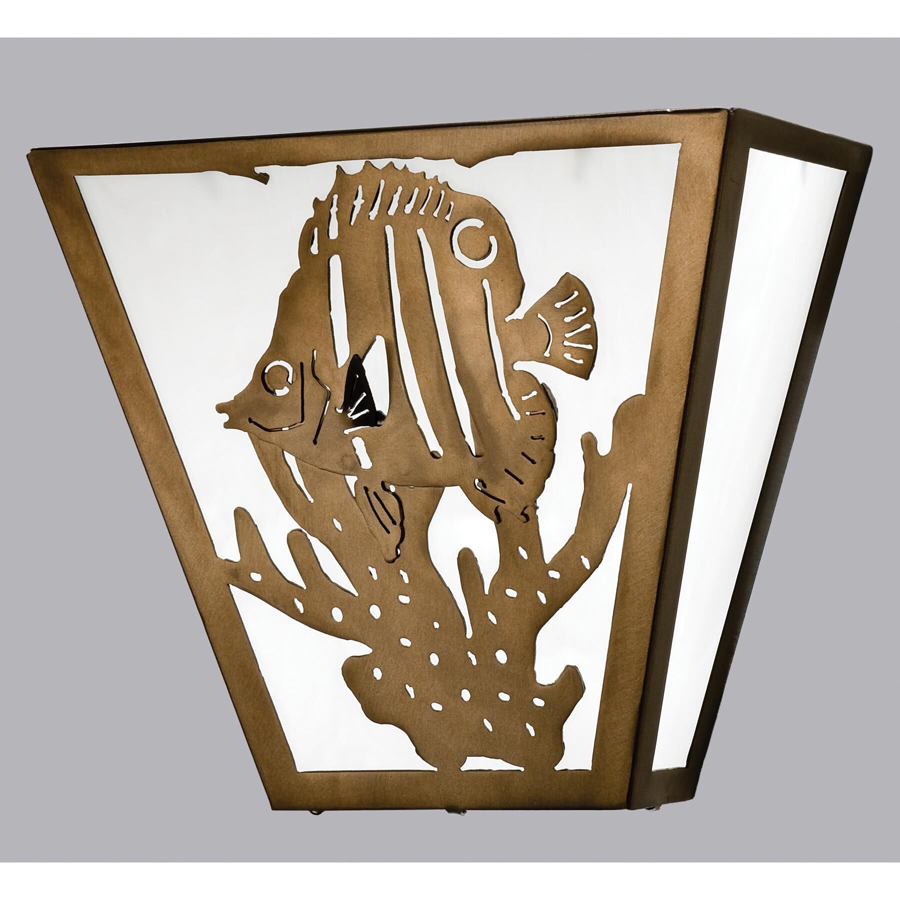 Shown in Antique Copper Finish finish and White glass