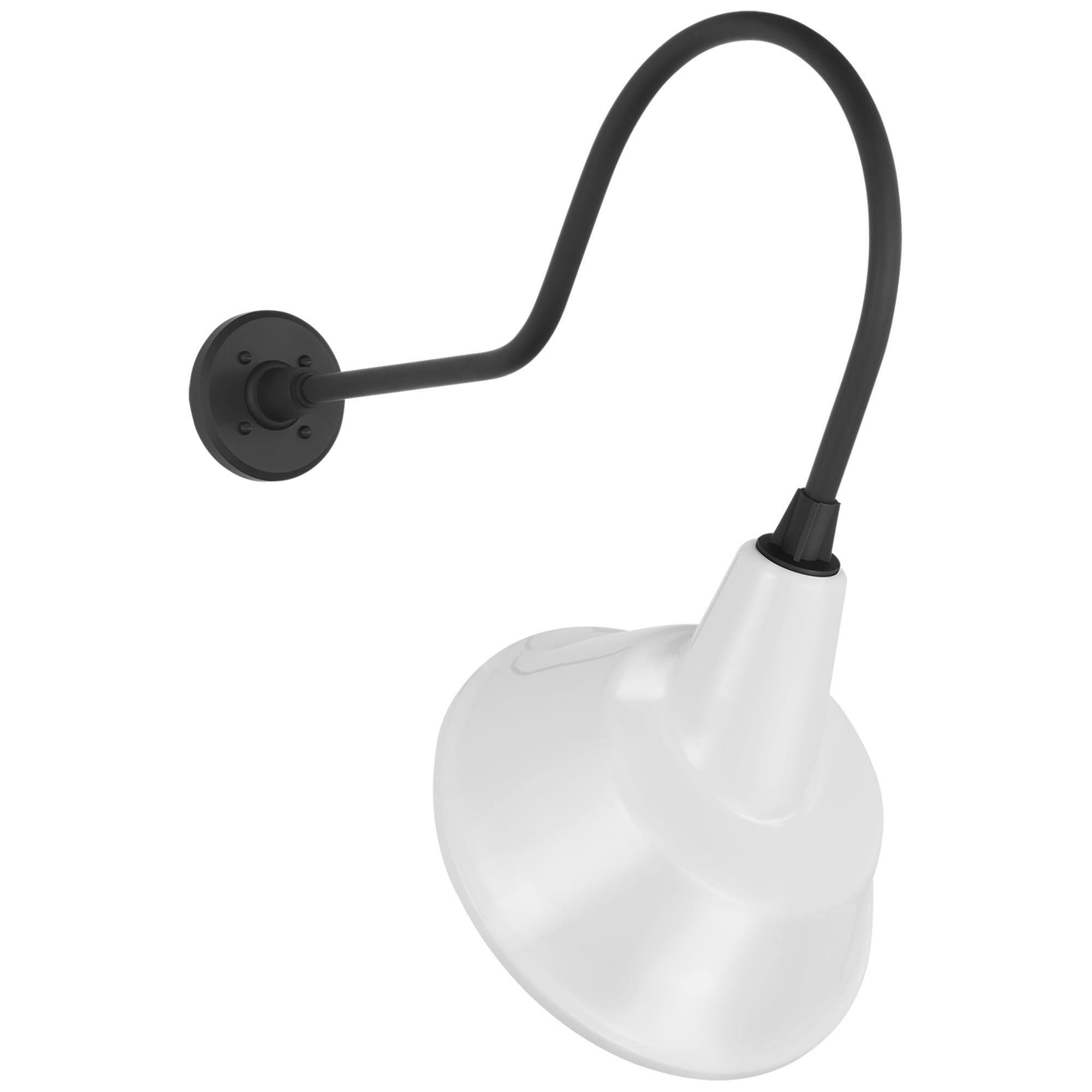 Shown in Matte Black finish and White shade