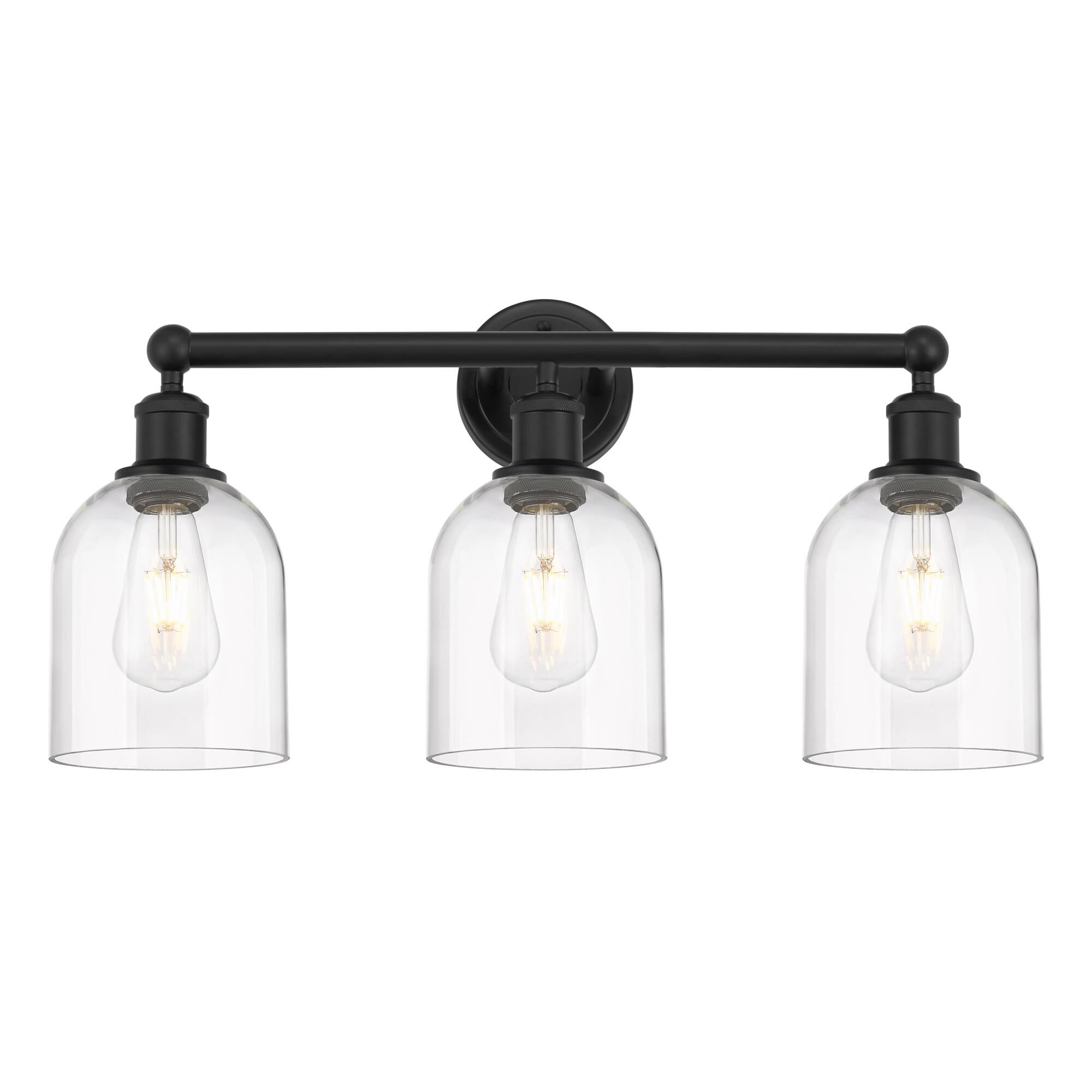 Shown in Matte Black finish and Clear glass