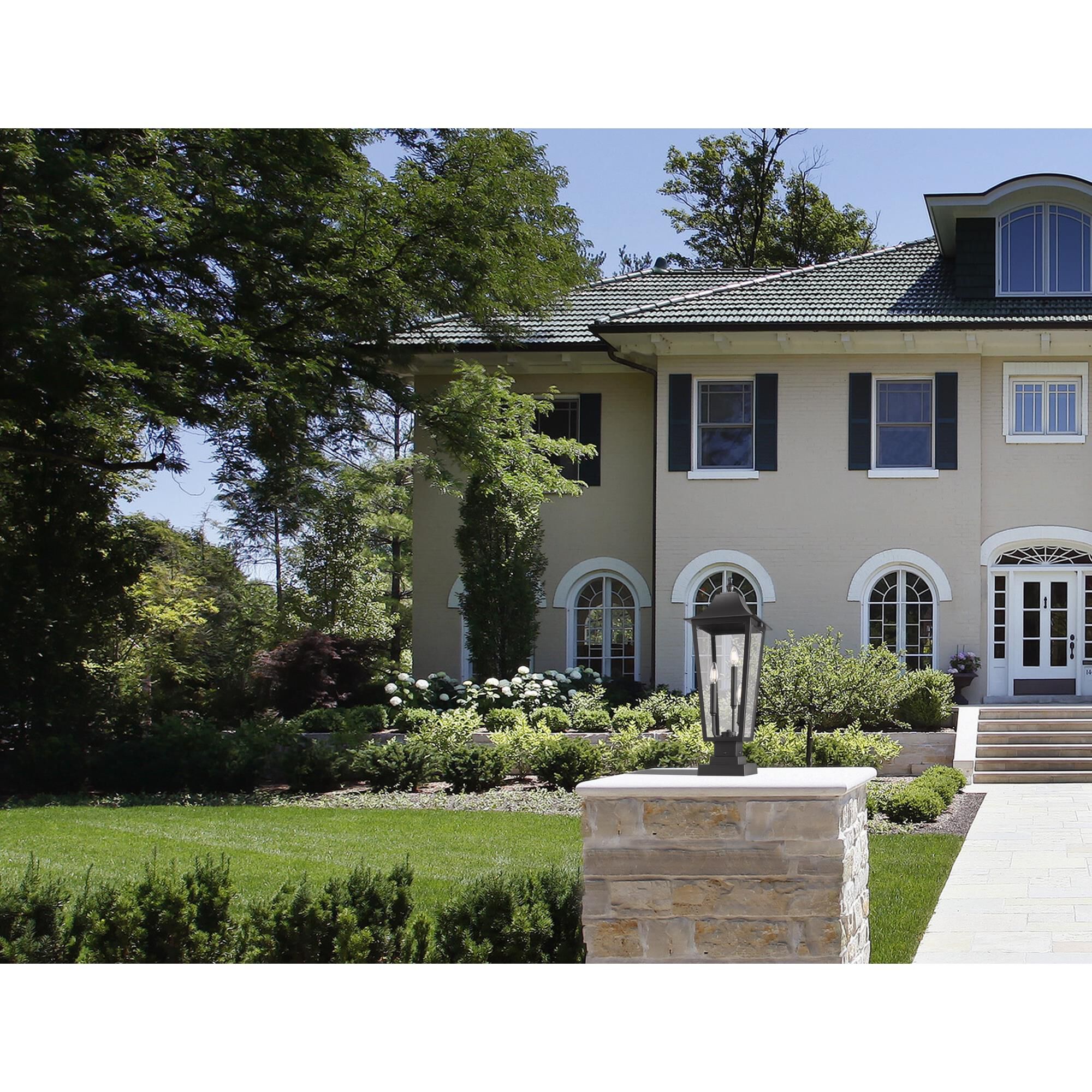 Shown in Black finish and Clear Beveled glass and Clear Beveled shade