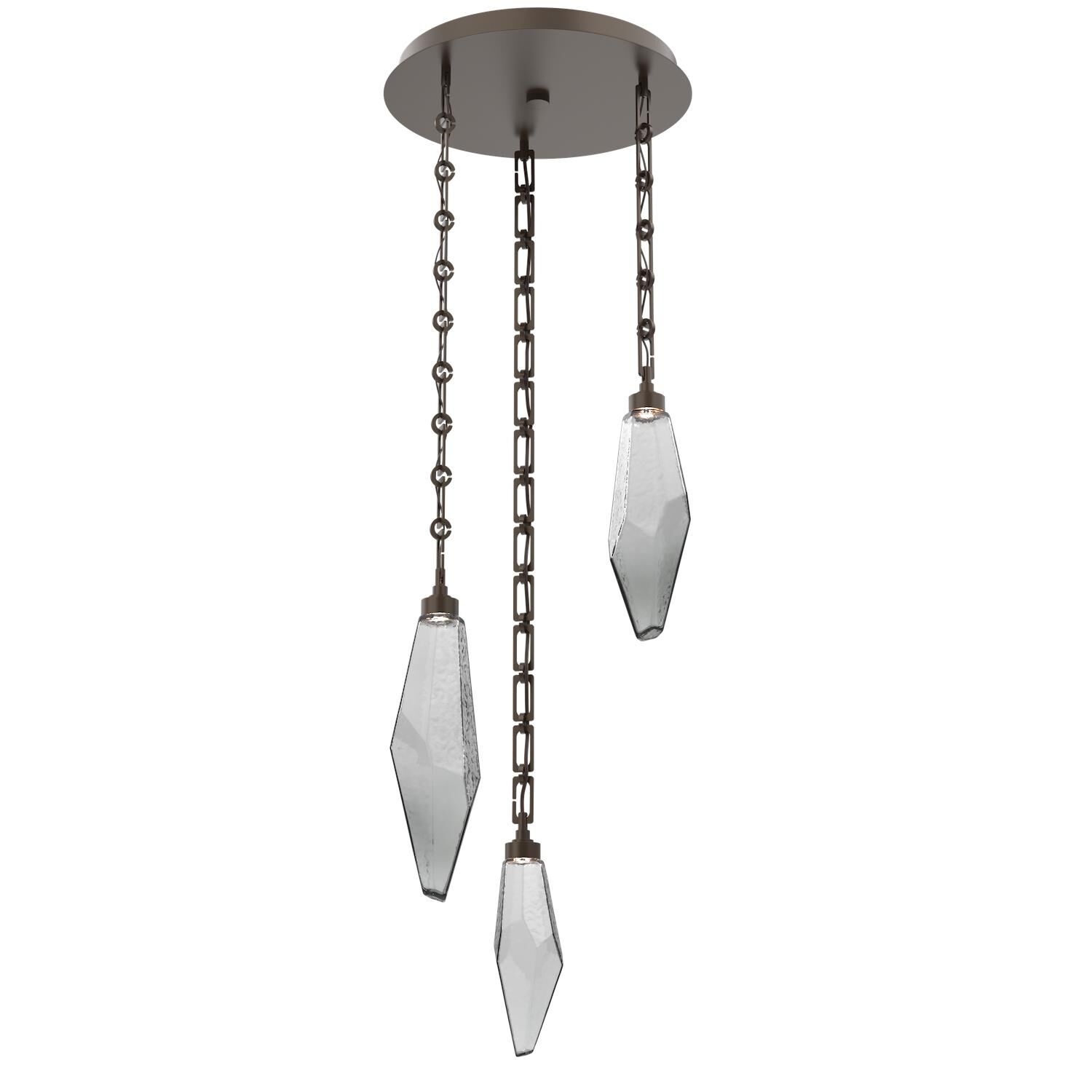 Levi Wilson Rock Crystal 17 Inch Multi Light Pendant by Hammerton Studio