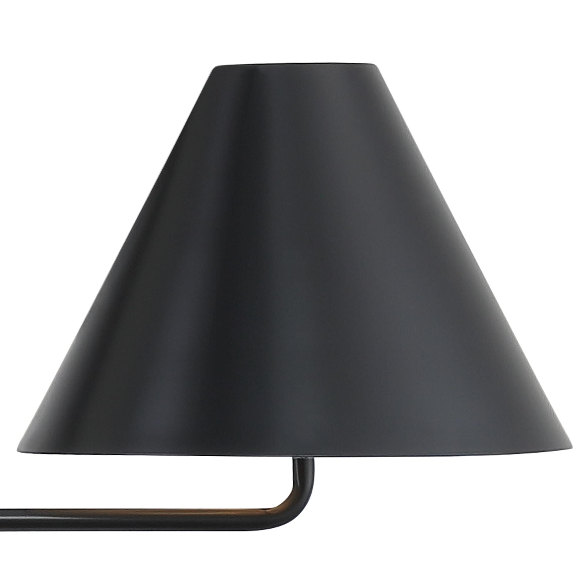 Shown in Matte Black finish and Steel glass and Steel shade