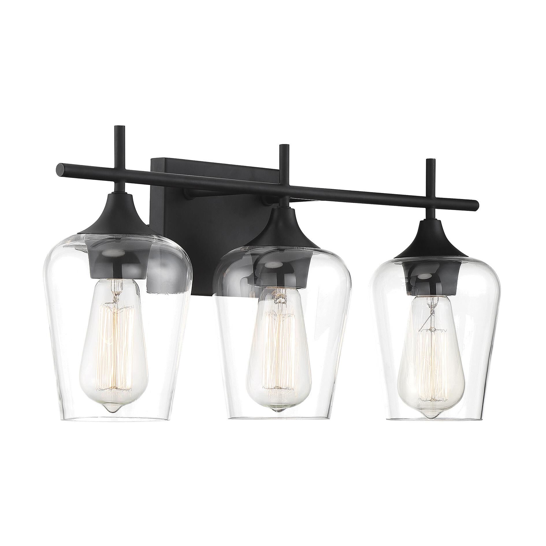 Shown in Black finish and Clear glass