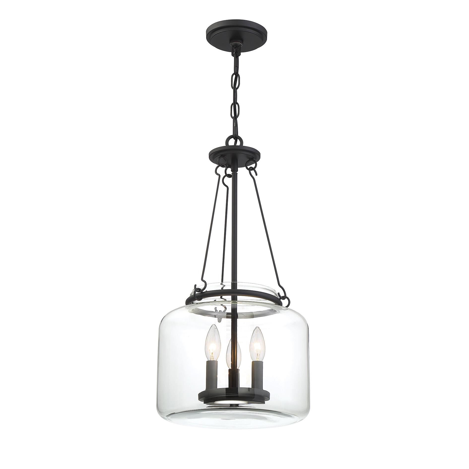 Shown in Matte Black finish and Clear glass