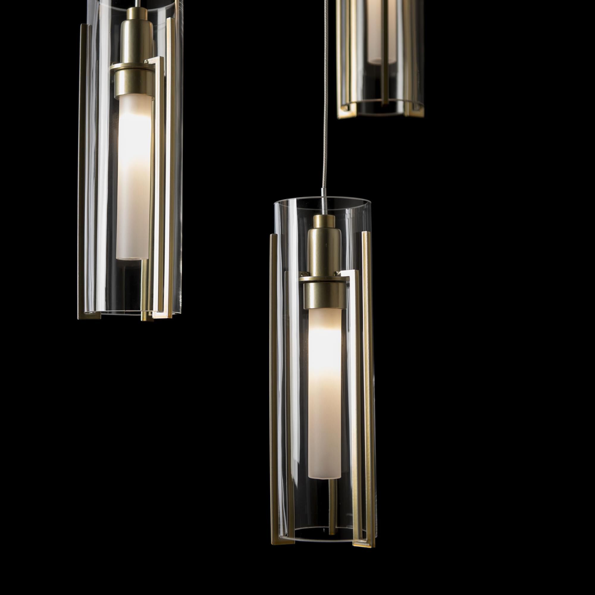 Shown in Modern Brass finish and Clear glass and Clear Glass shade