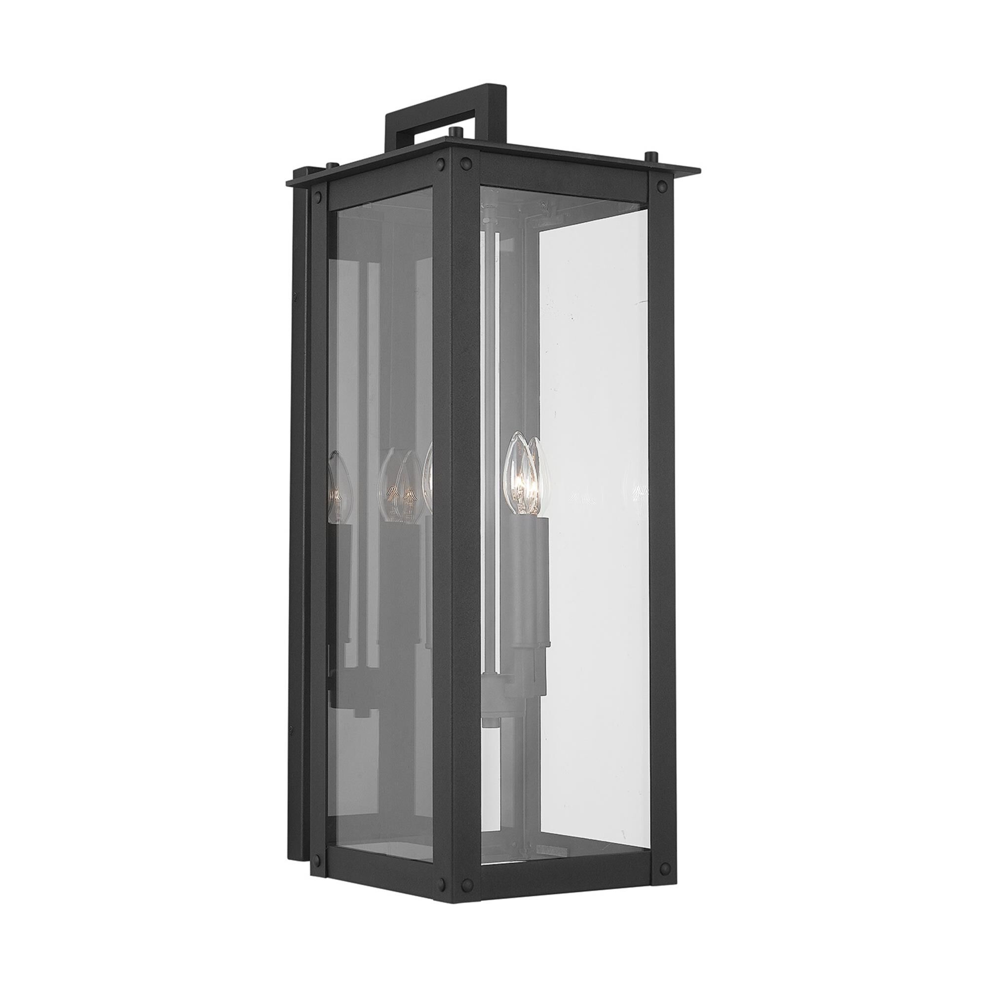Shown in Black finish and Clear glass