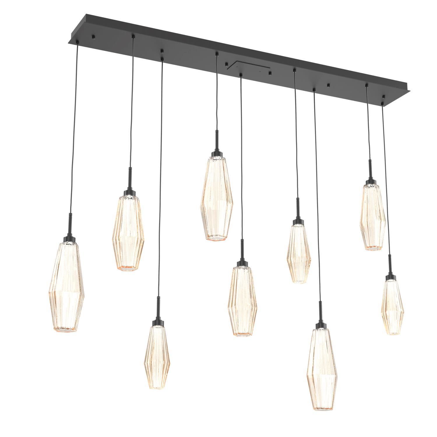 Shown in Matte Black finish and Optic Rib Amber glass