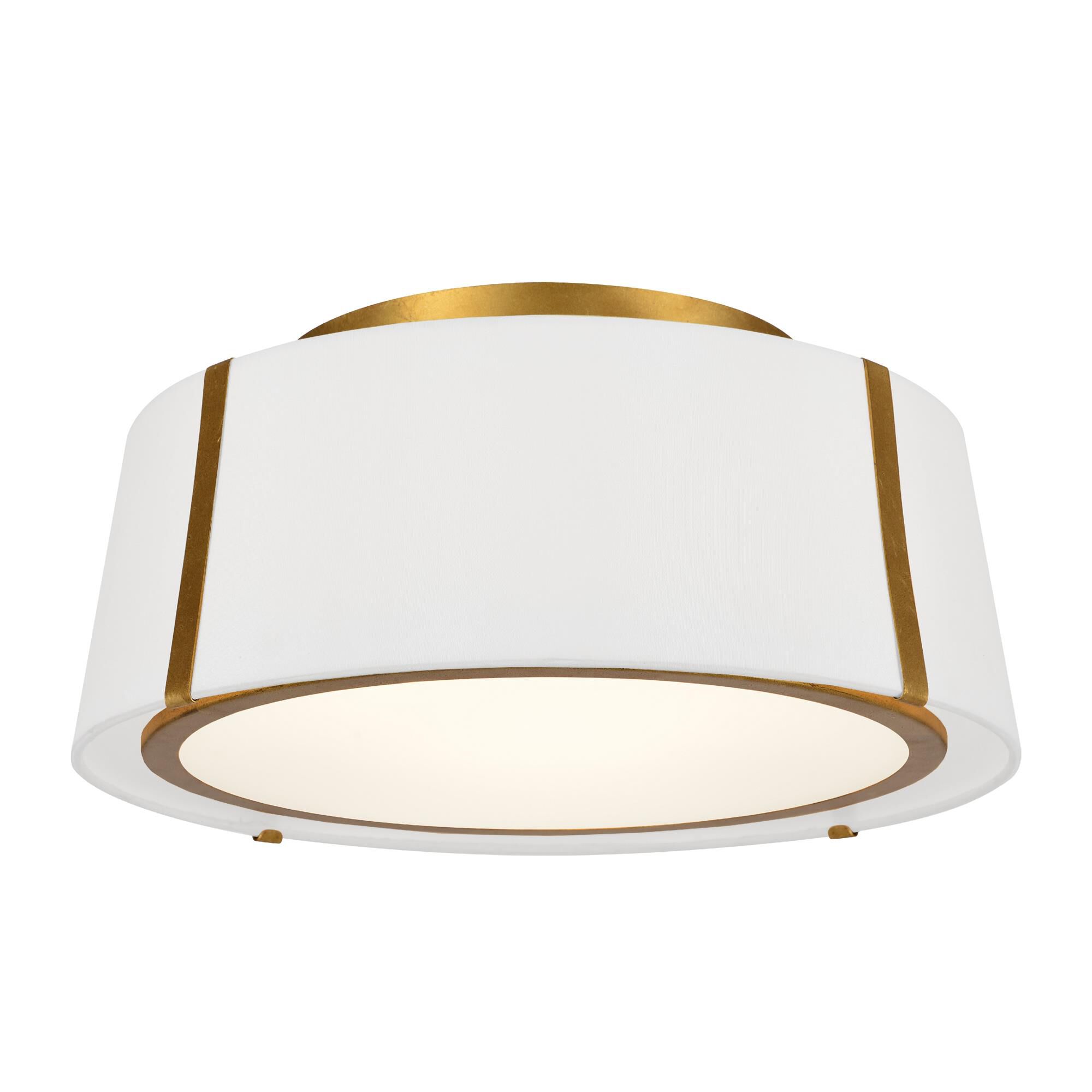 Shown in Antique Gold finish and White Silk shade