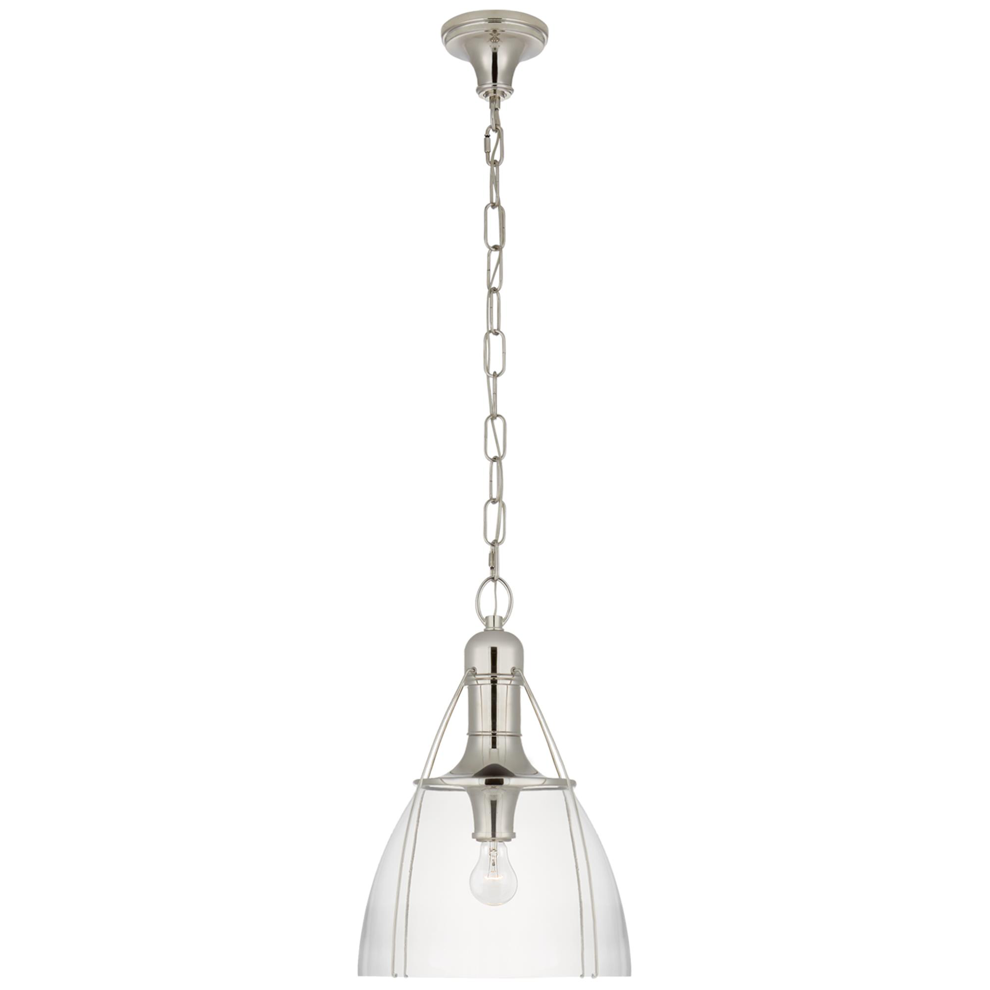 Shown in Polished Nickel finish and Clear glass and Clear Glass shade