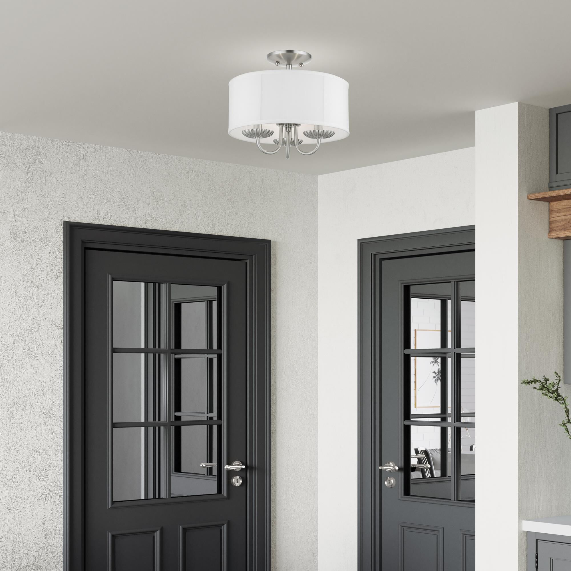Brookdale 3 Light Semi Flush Mount by Livex Lighting