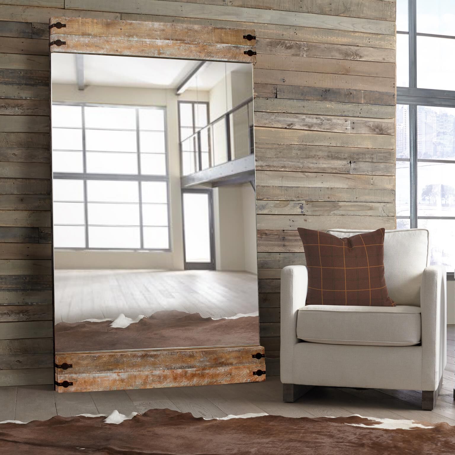 Shown in Reclaimed Oak Wood-Wrought Iron Bolt finish