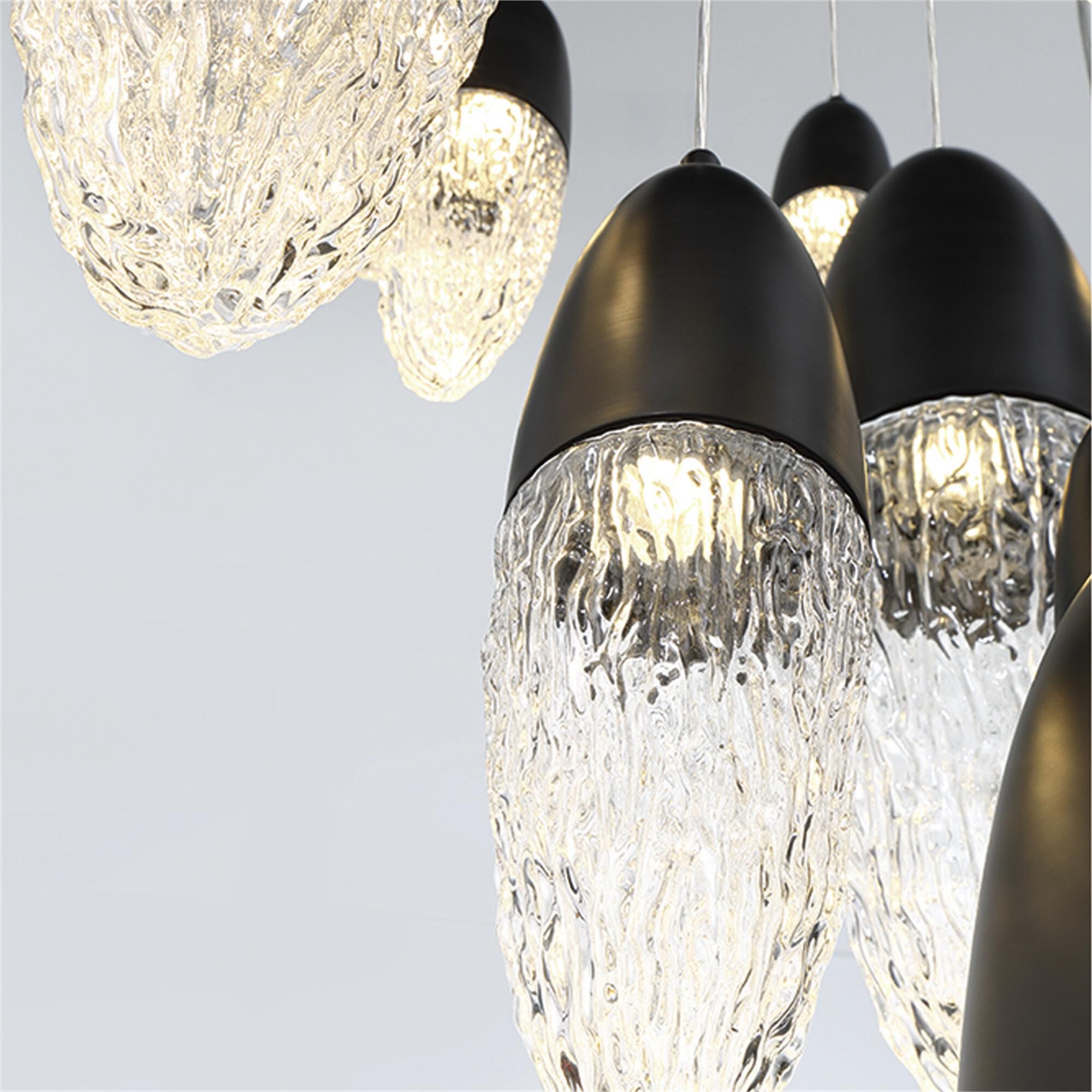 Shown in Black finish and Glass shade