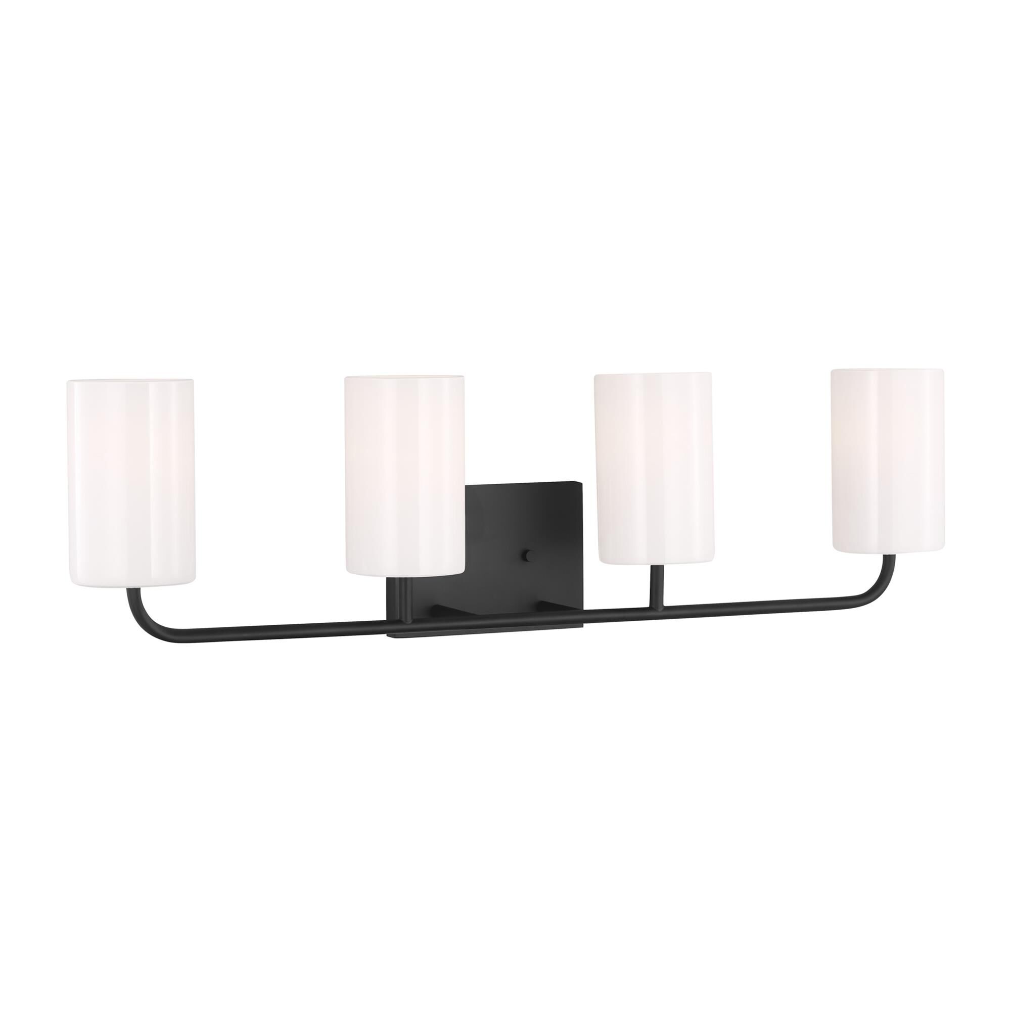Shown in Midnight Black finish and Clear Outside / Painted White Inside Glass s shade