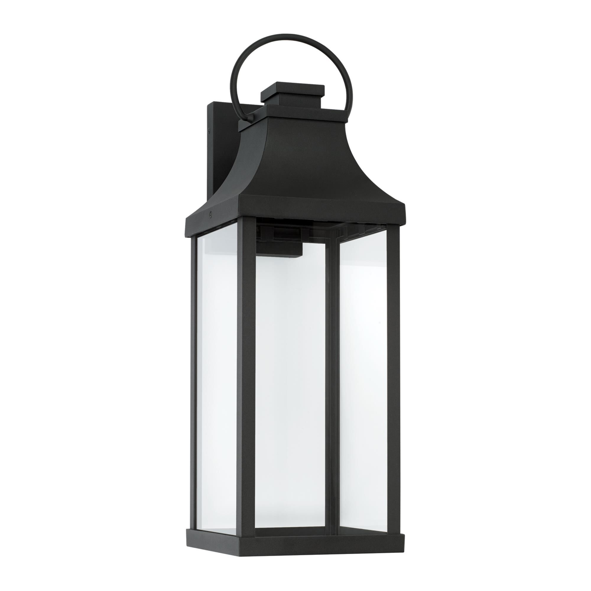 Shown in Black finish and Clear glass