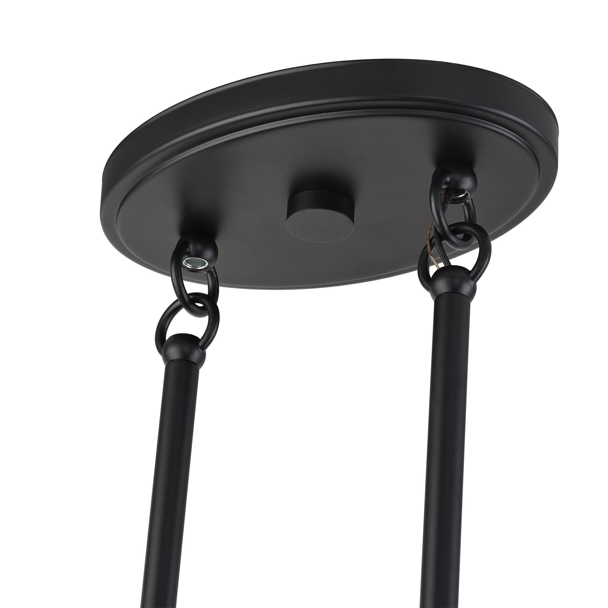 Shown in Black finish and Hand-Woven Charred Gray Color Rattan shade