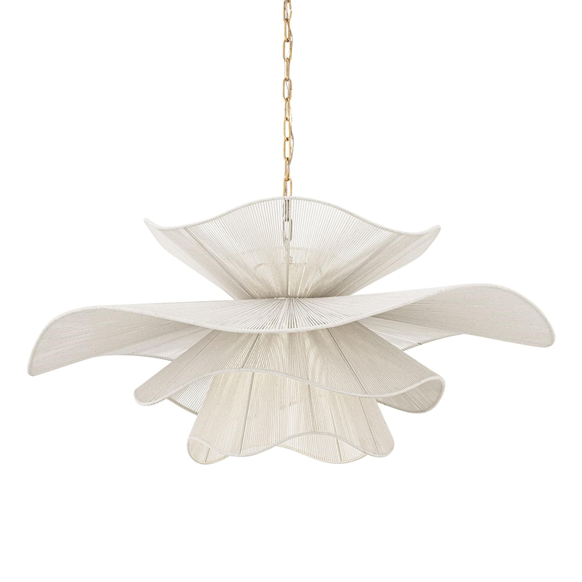 Shown in Aged Brass finish and Cotton String shade