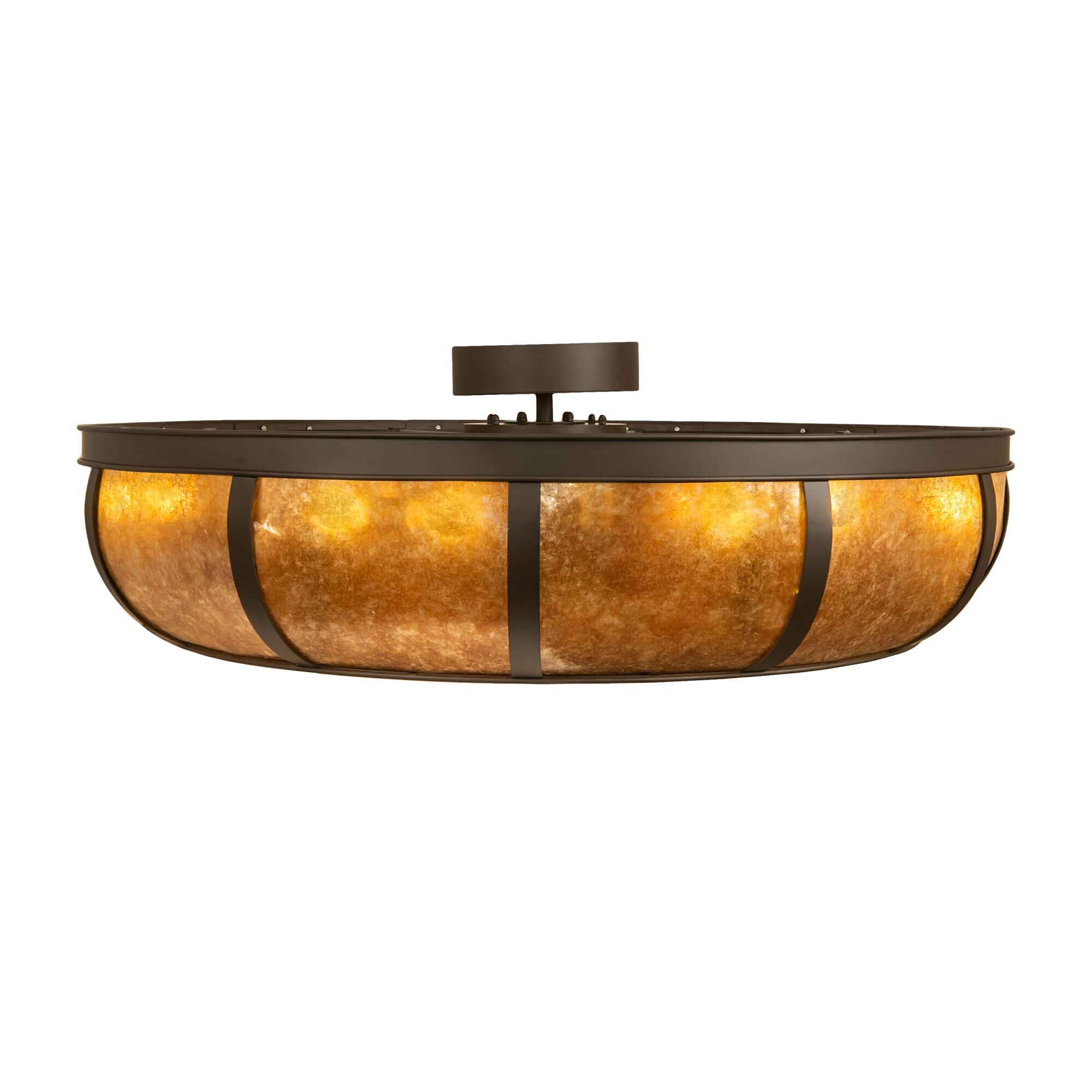 Shown in Oil Rubbed Bronze finish and Amber Mica glass