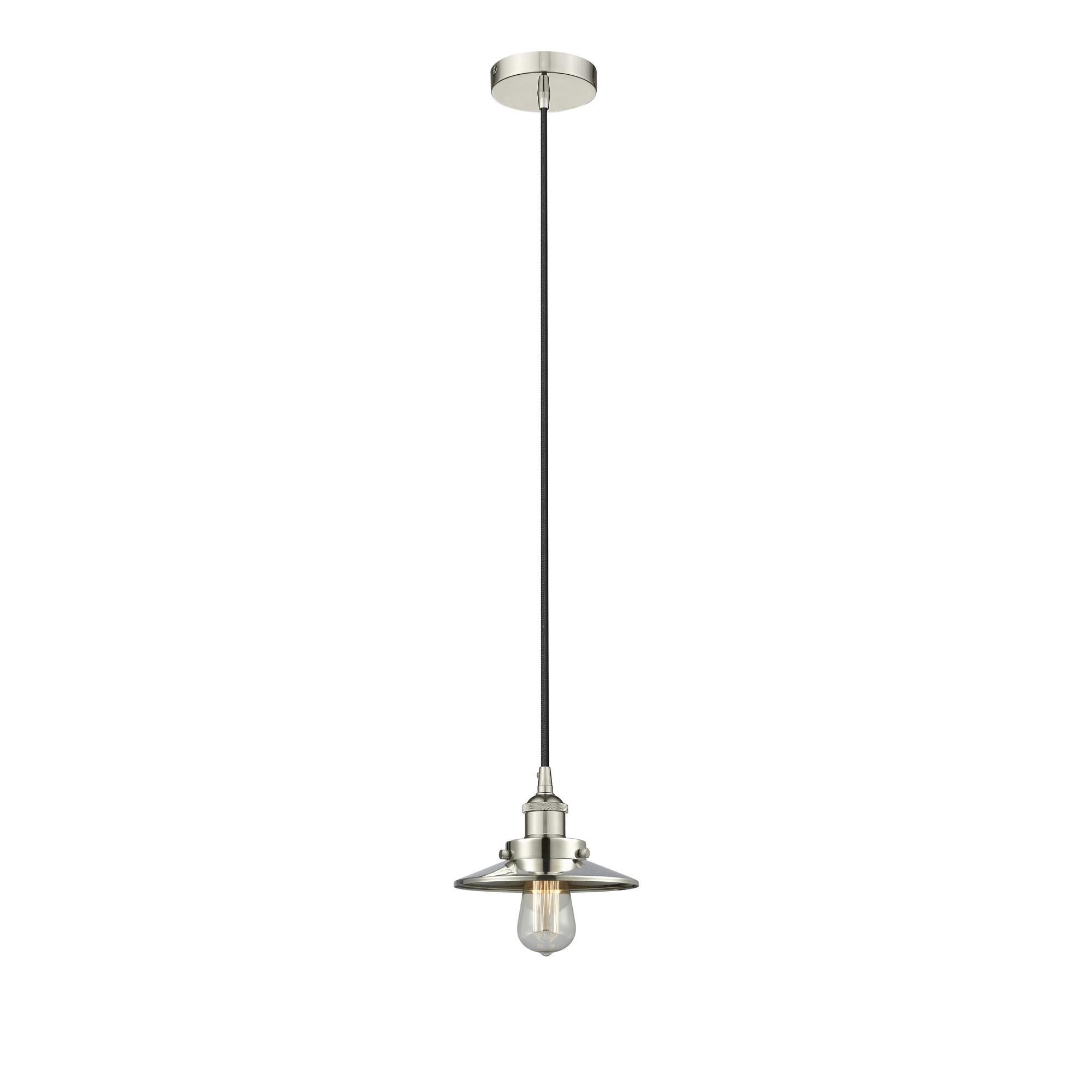 Shown in Polished Nickel finish and Polished Nickel shade