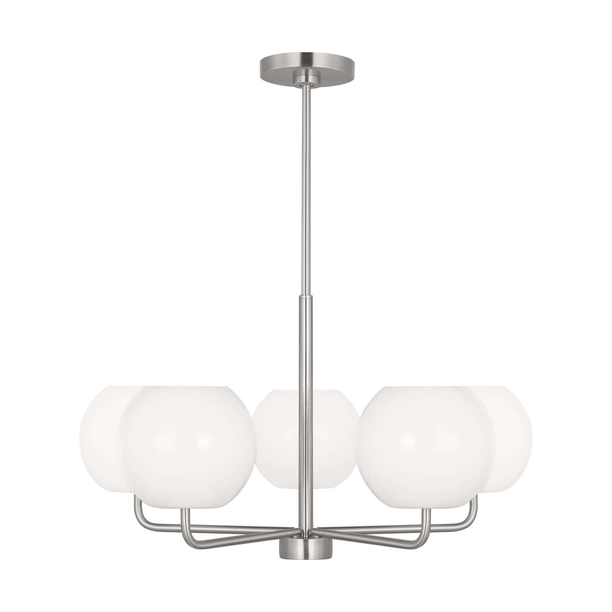 Shown in Brushed Steel finish and Opal Glass s shade