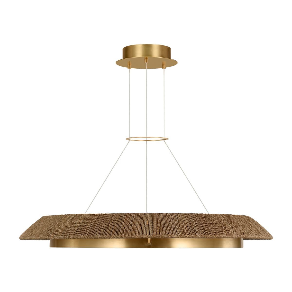 Shown in Hand Rubbed Antique Brass finish and Natural shade