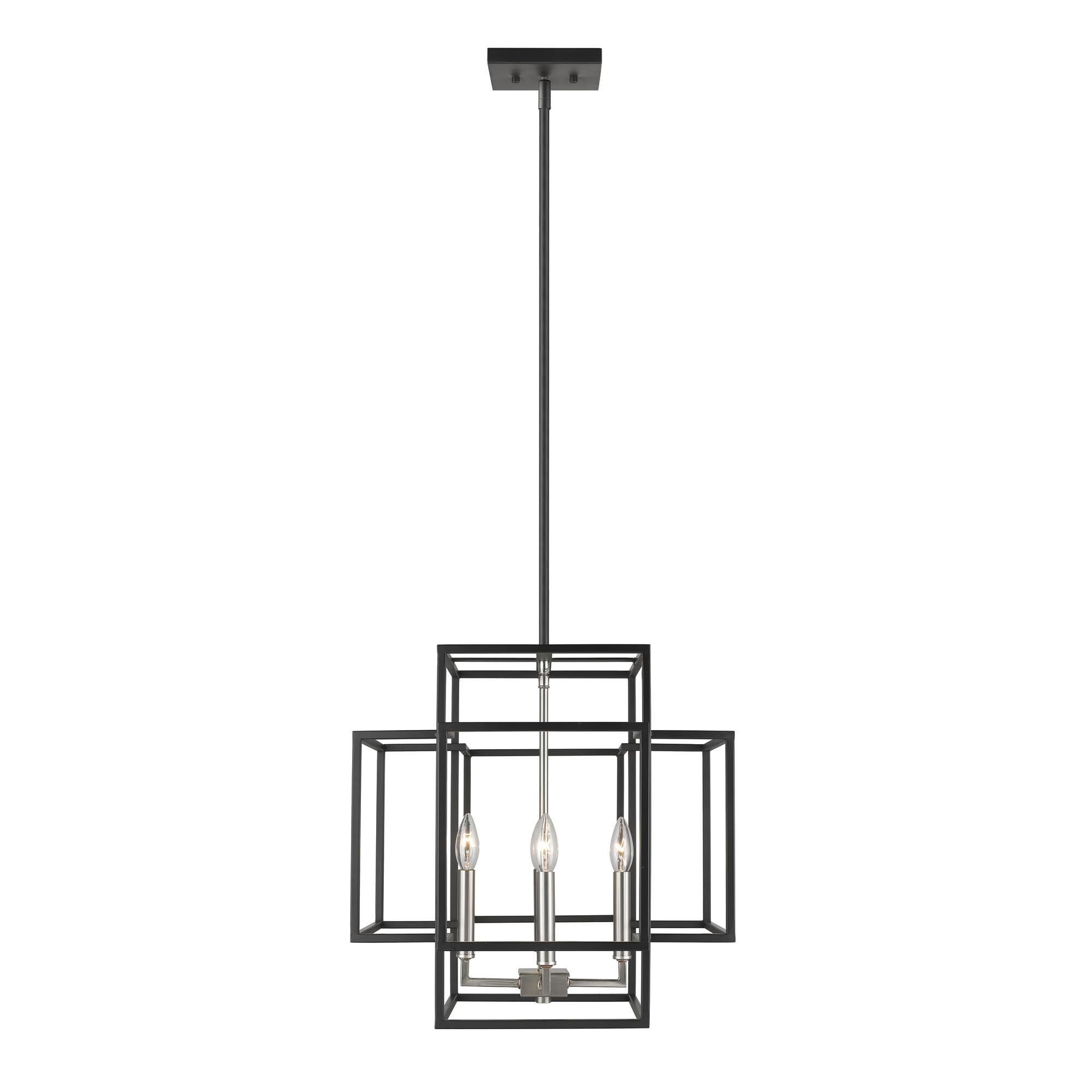 Shown in Black + Brushed Nickel finish and --- glass and --- shade