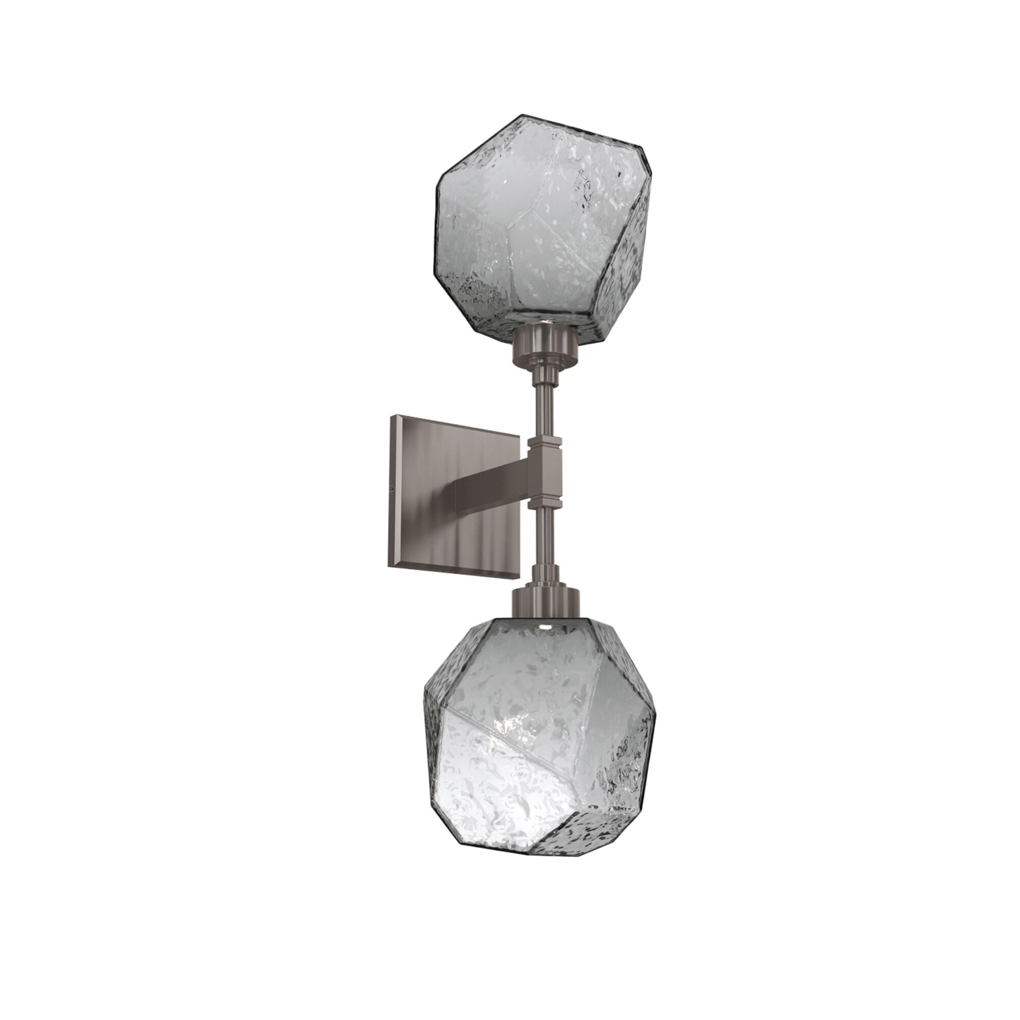 Shown in Gunmetal finish and Smoke Blown glass