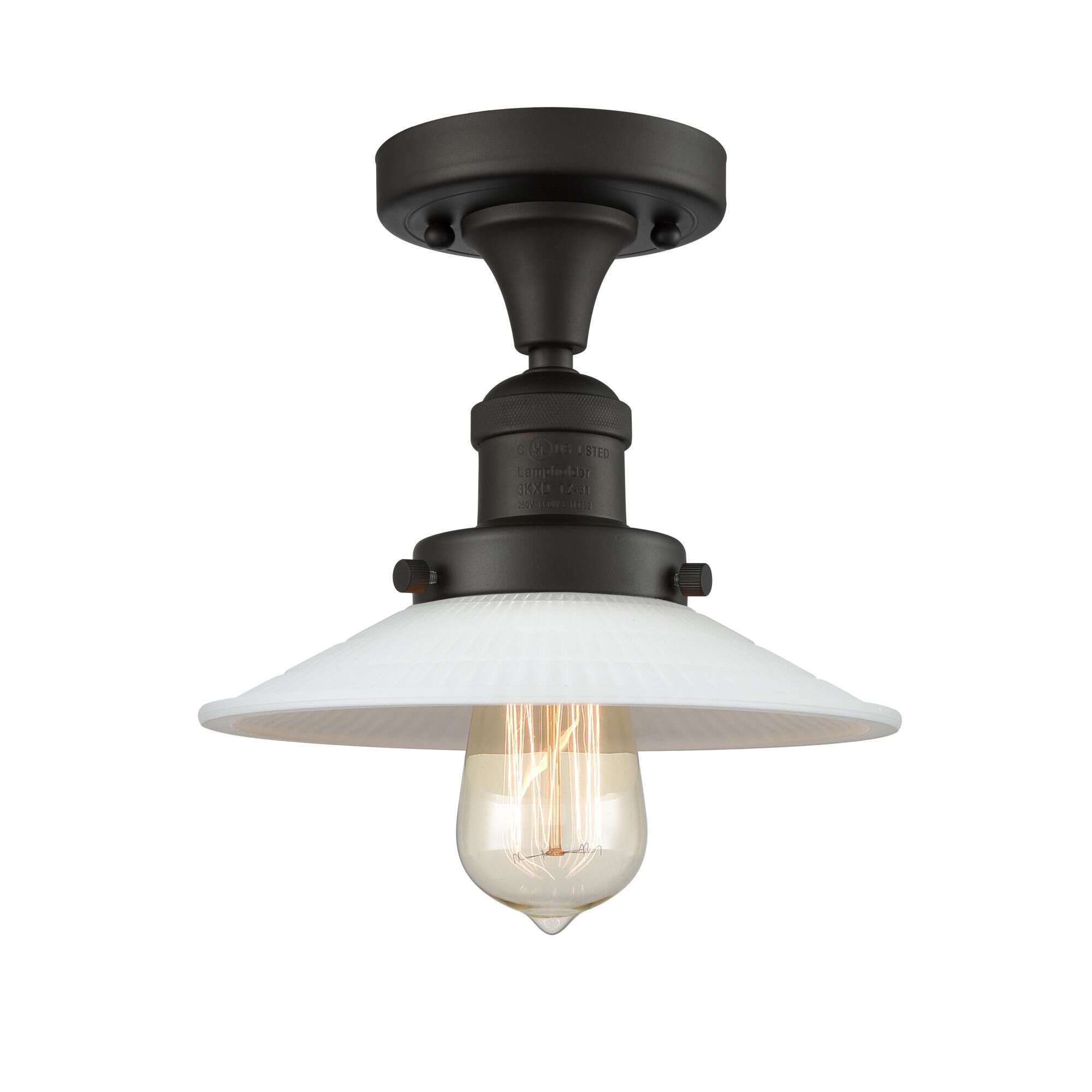 Bruno Marashlian Halophane 8 Inch 1 Light LED Semi Flush Mount by Innovations Lighting