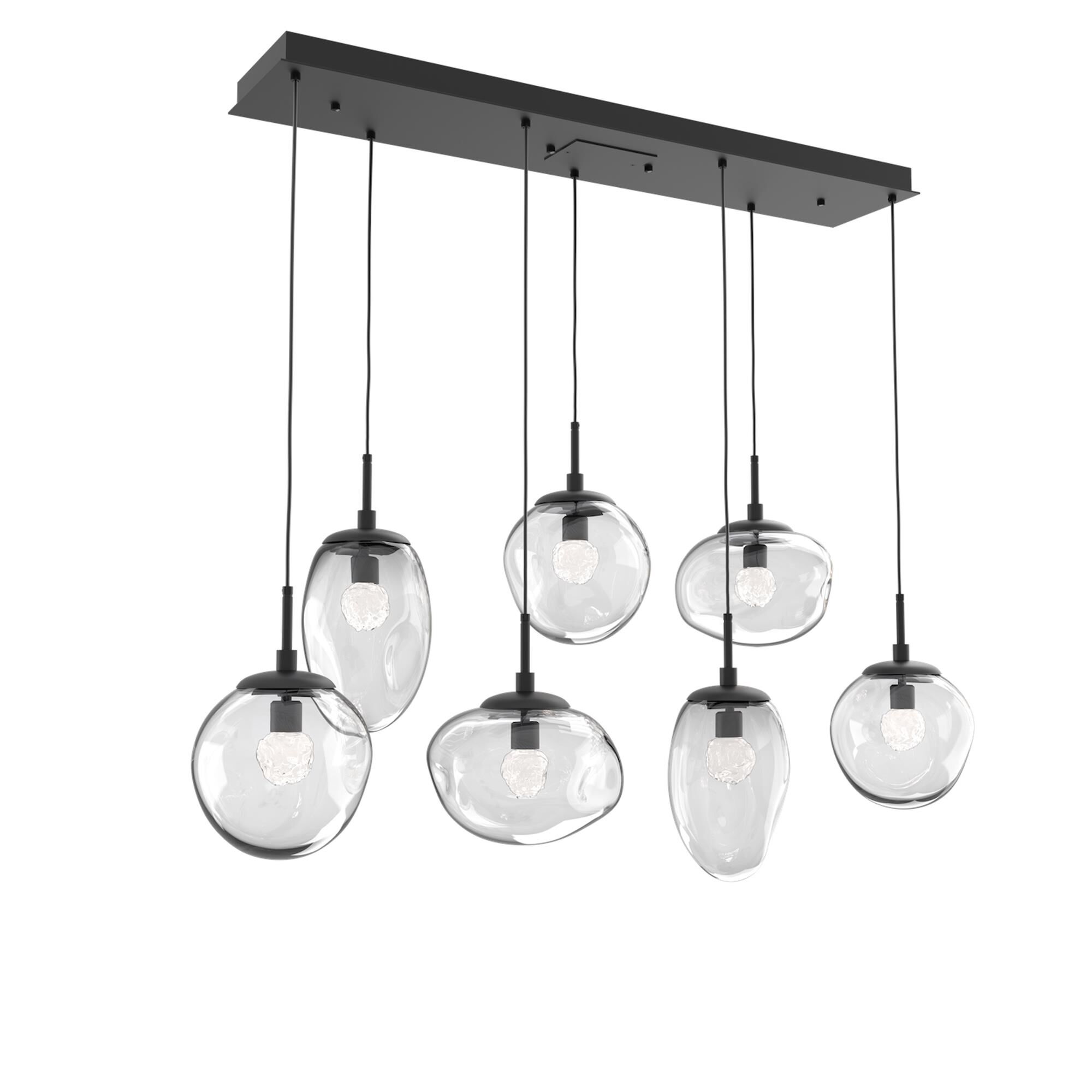 Shown in Matte Black finish and Floret Inner Clear Outer glass