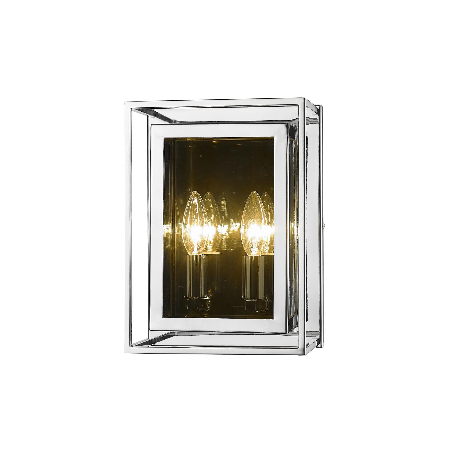 Shown in Chrome finish and Mirror glass and Mirror Glass shade