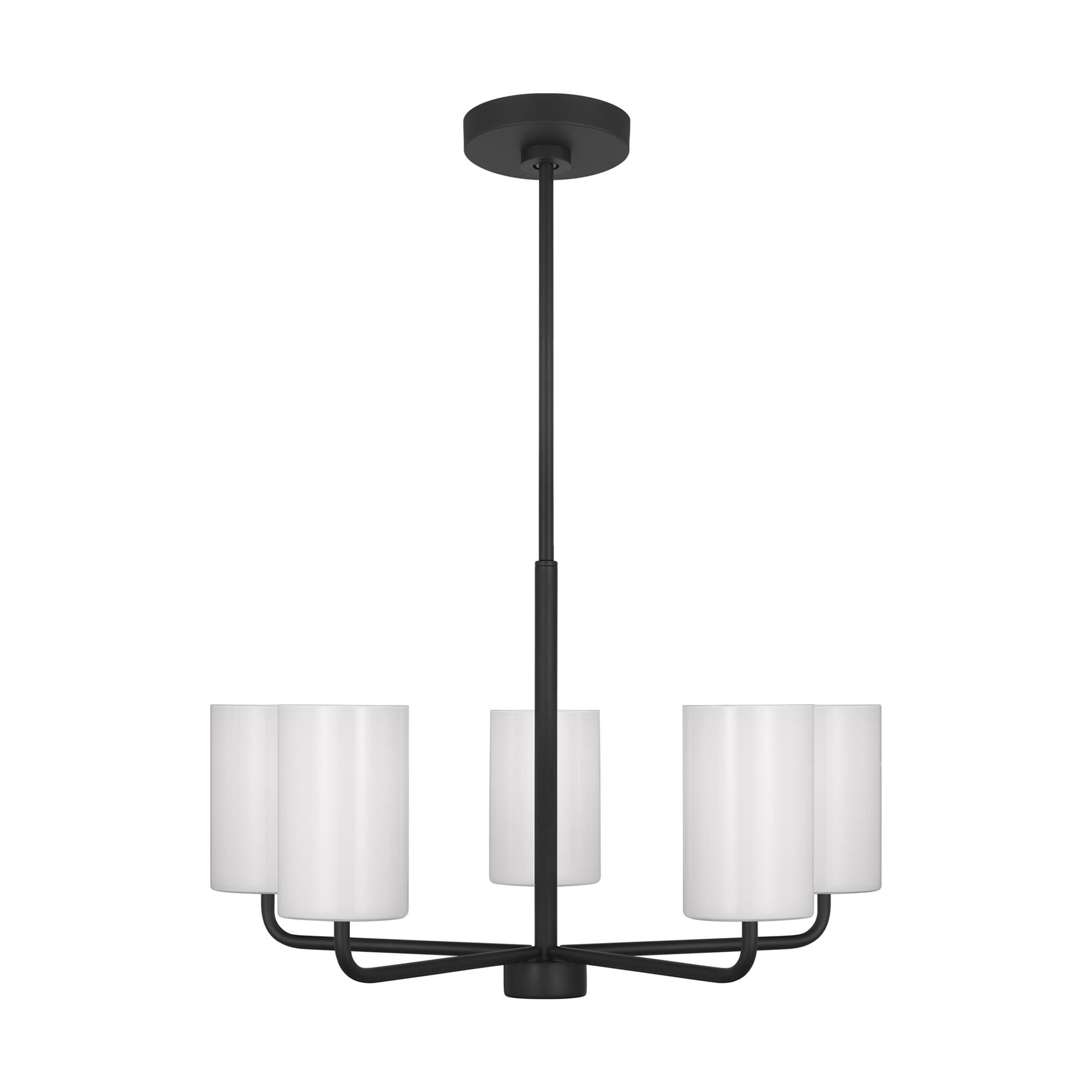 Shown in Midnight Black finish and Clear Outside / Painted White Inside Glass s shade