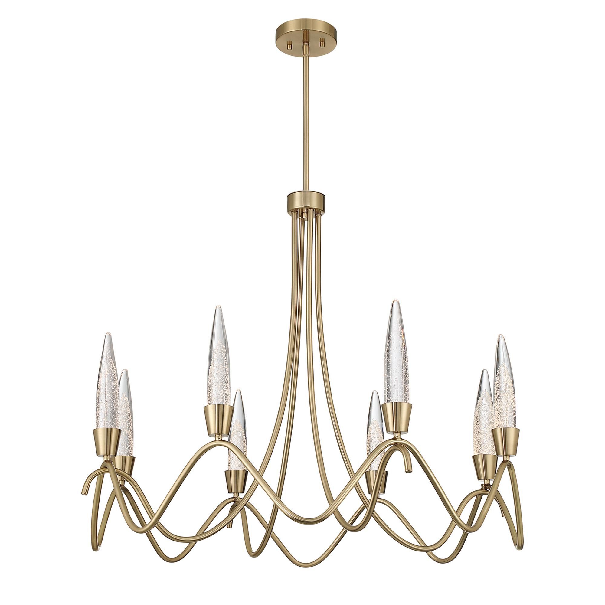 Shown in Noble Brass finish and Clear Bubble glass