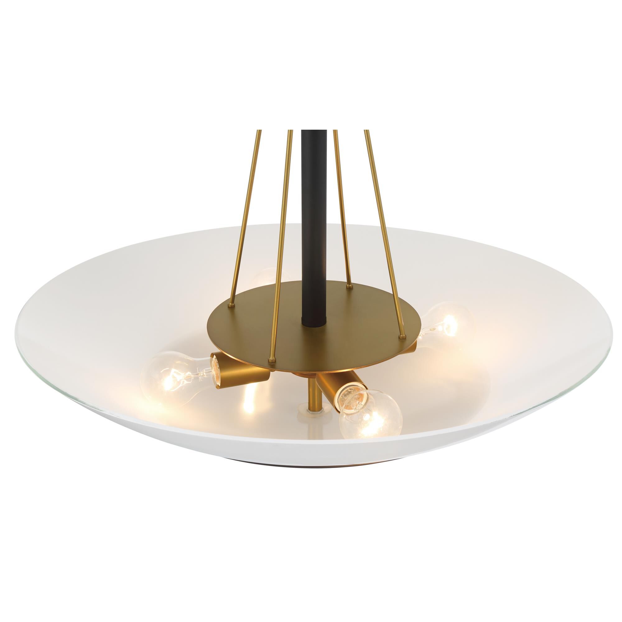 Shown in Sand Coal and Soft Brass finish and Clear Outside with White Inside glass
