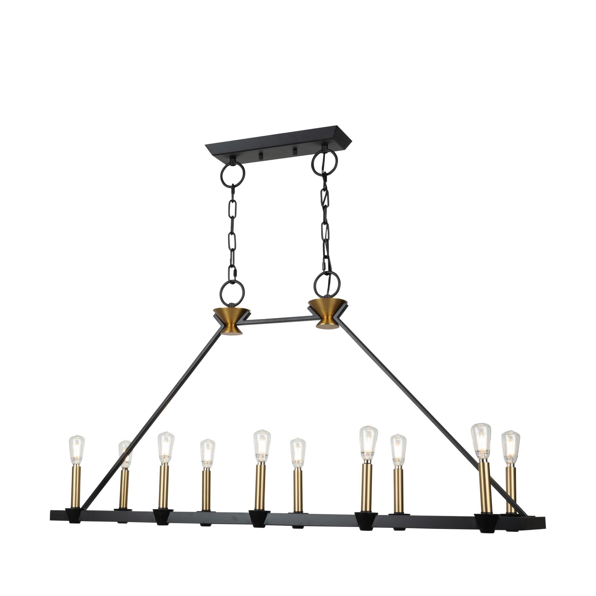 Shown in Black And Brushed Brass finish