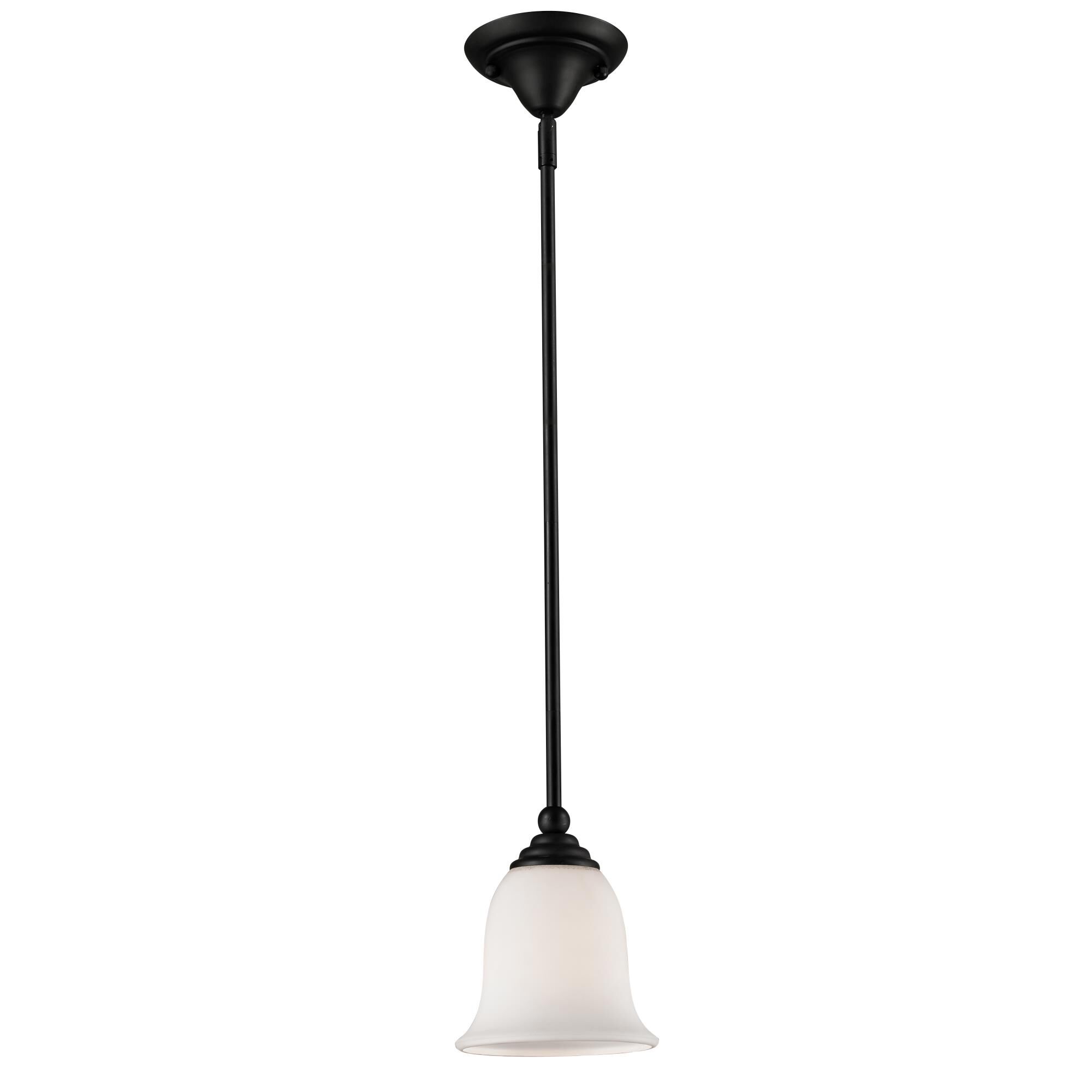 Shown in Matte Black finish and Glass shade