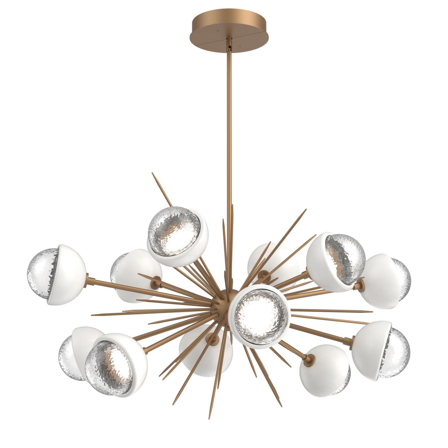 Shown in Novel Brass finish and Clear glass and Salt White accent