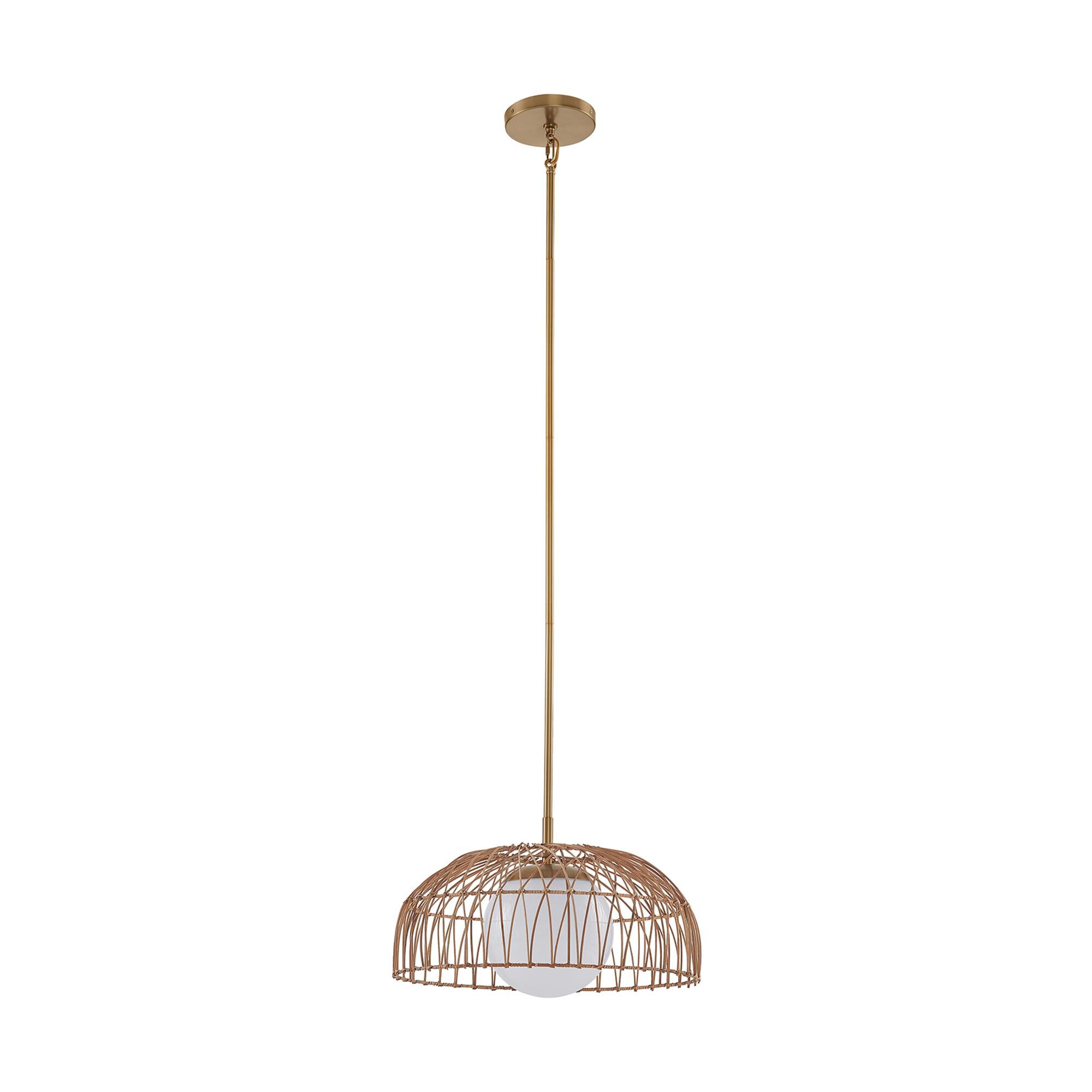 Shown in Natural Brass finish and White Etched glass