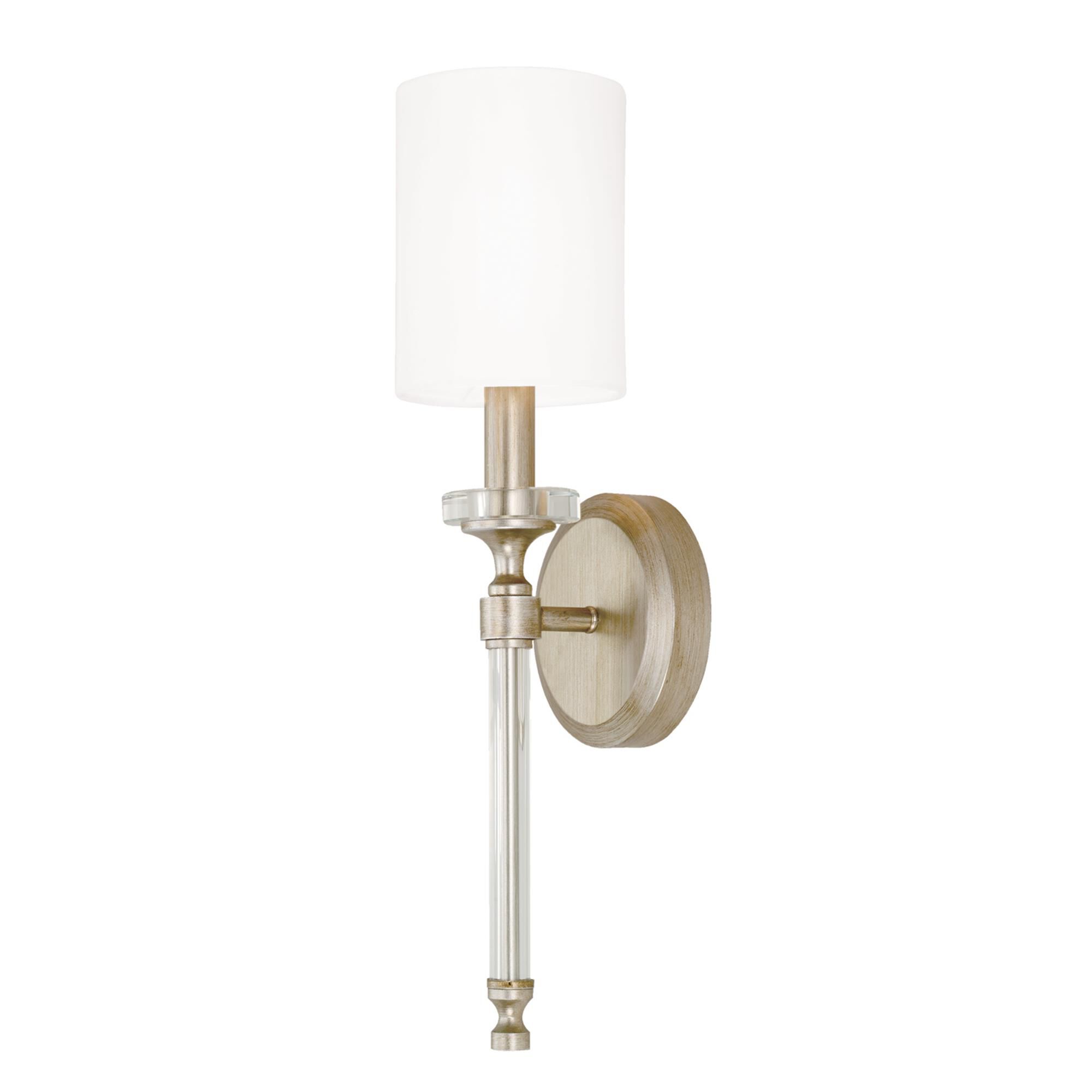 Shown in Brushed Champagne finish and White Fabric Stay-Straight shade